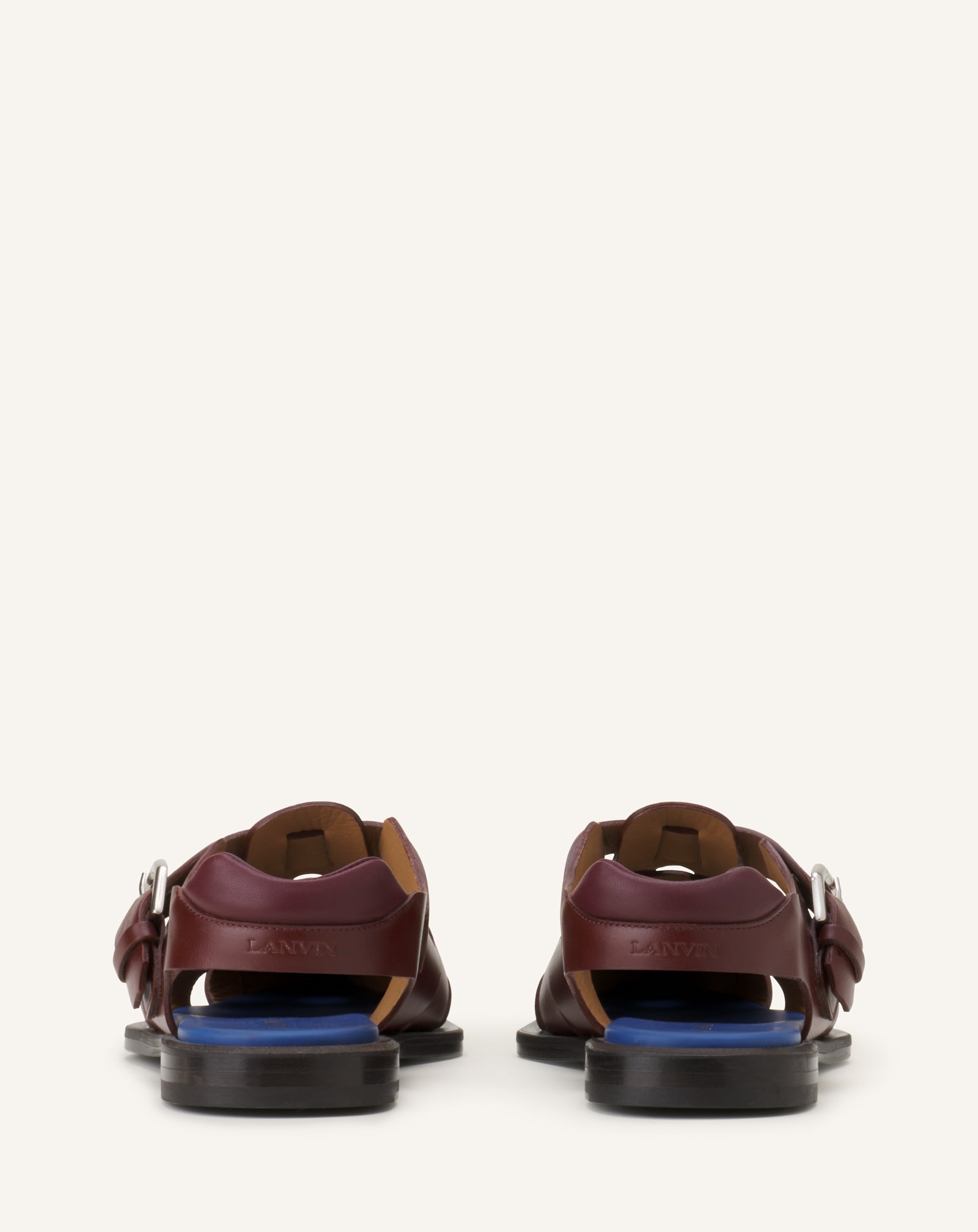 POINTED-TOE LEATHER SANDALS