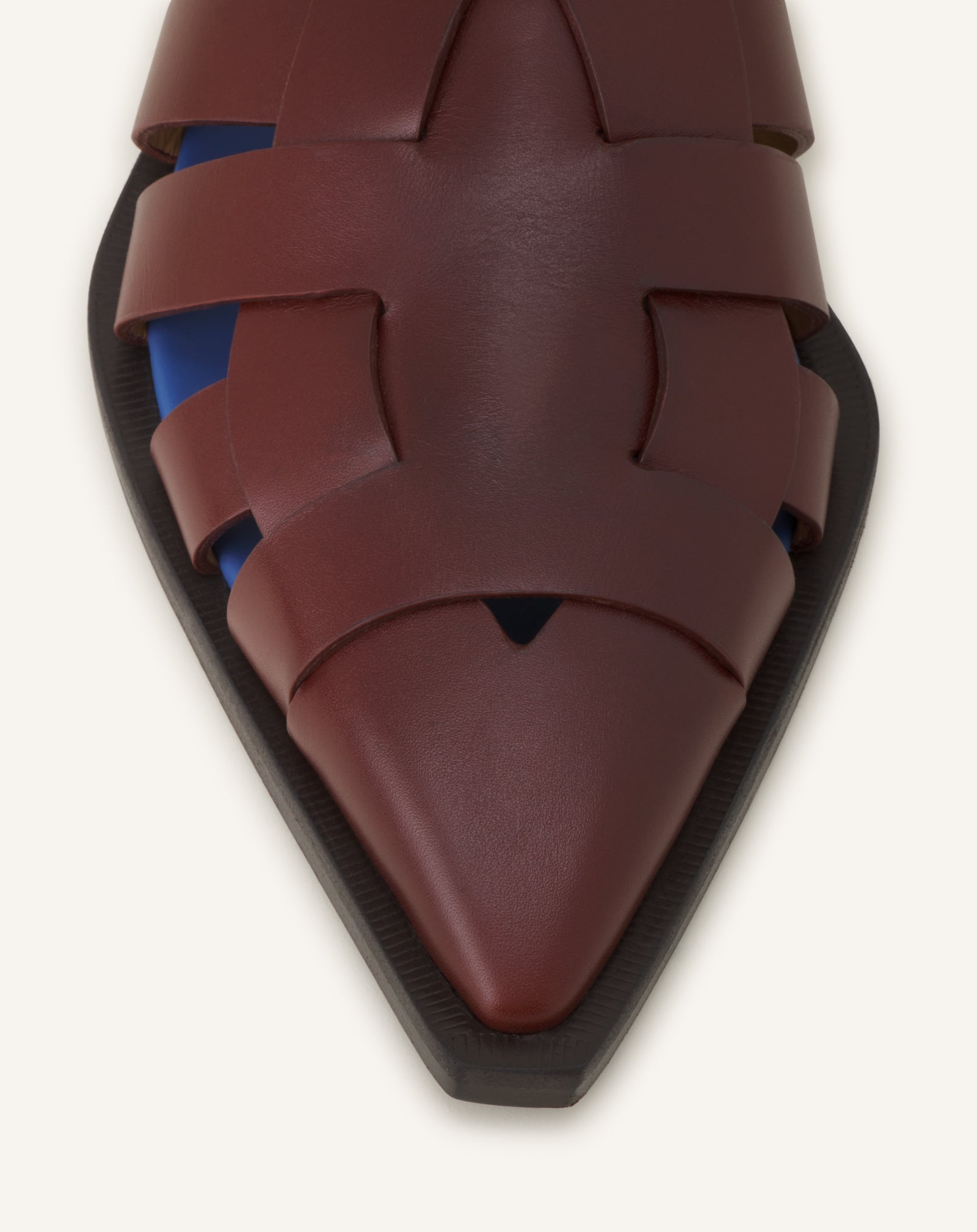 POINTED-TOE LEATHER SANDALS