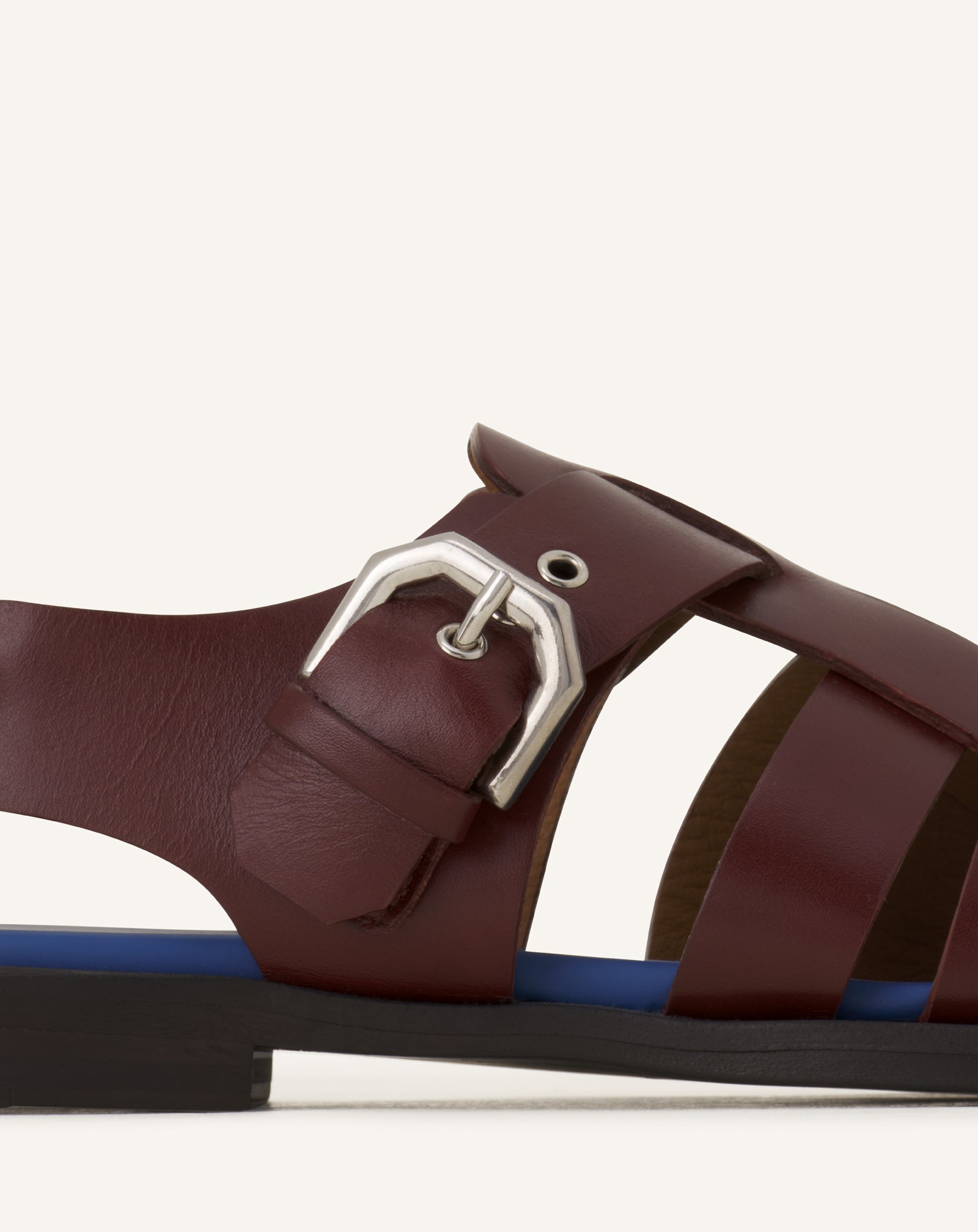 POINTED-TOE LEATHER SANDALS