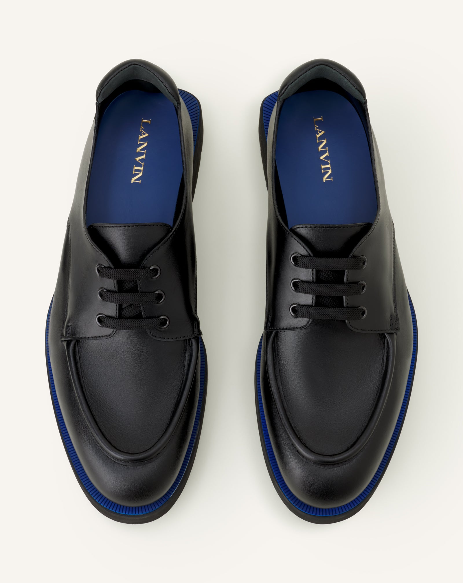 BLACK DERBY SHOES IN SOFT LEATHER