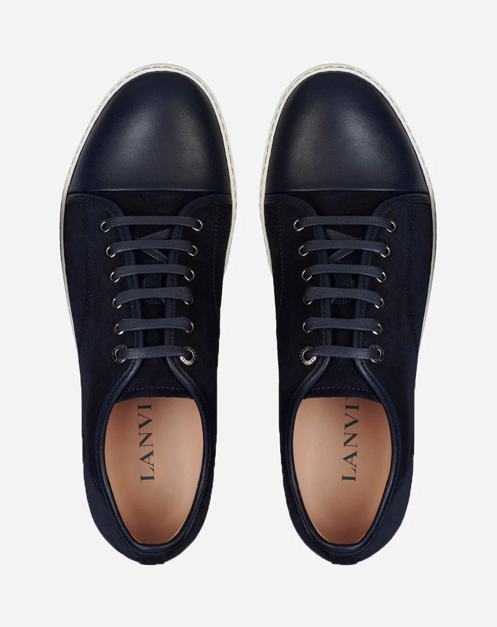 BLUE DBB1 LEATHER AND SUEDE SNEAKERS