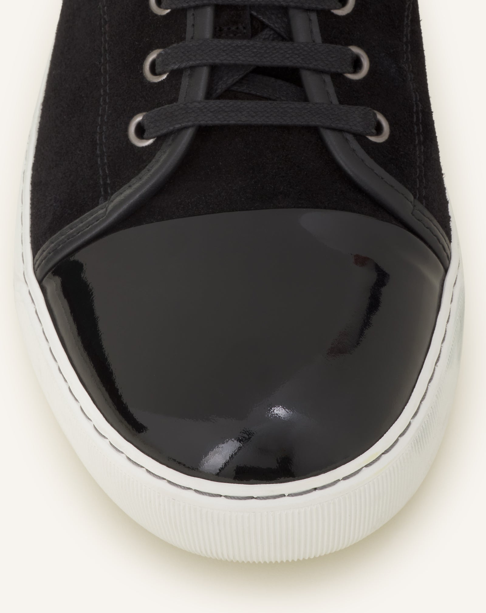 BLACK DBB1 SNEAKERS IN SUEDE AND PATENT LEATHER
