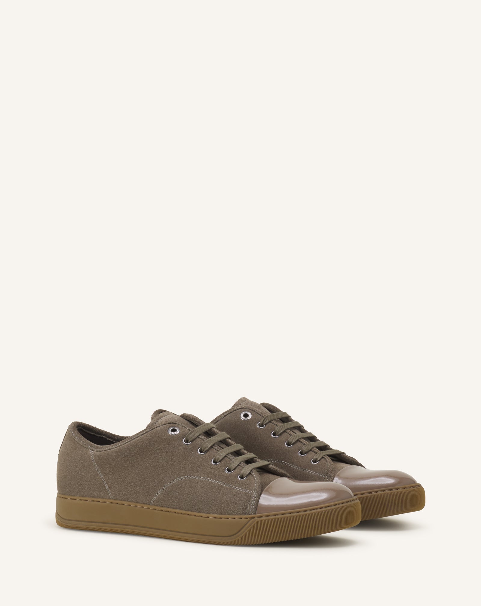 GREEN DBB1 PATENT LEATHER AND SUEDE SNEAKERS