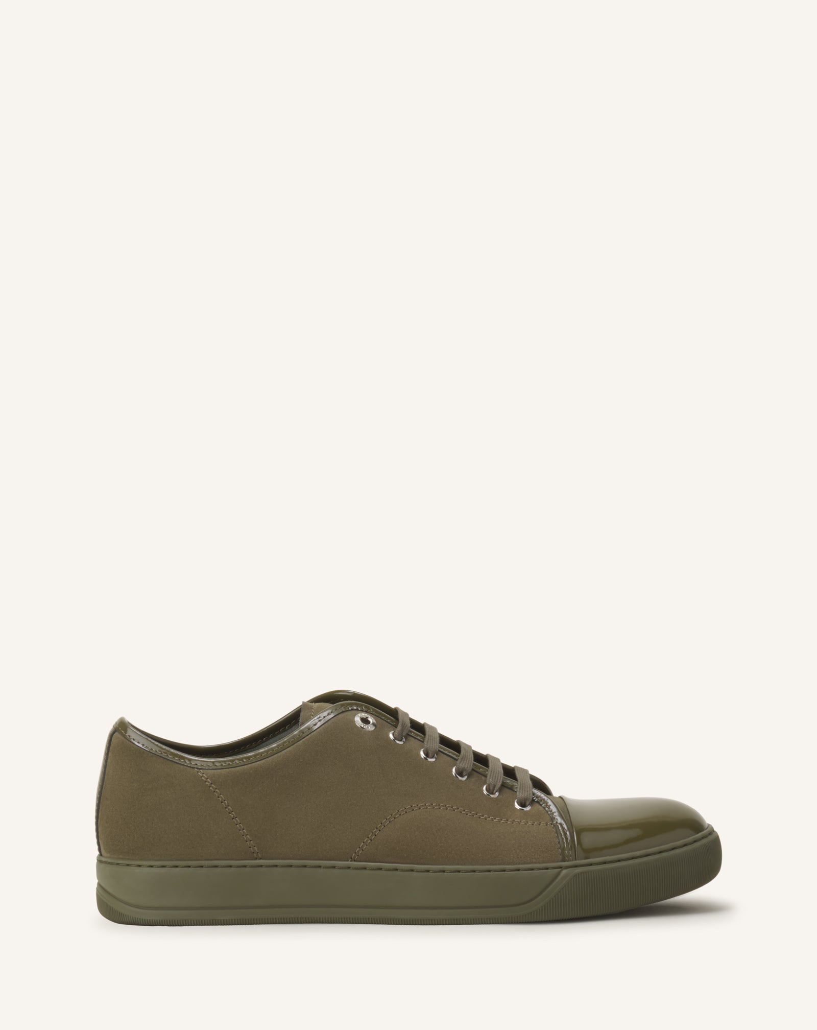 GREEN DBB1 SNEAKERS IN PATENT LEATHER AND SUEDE