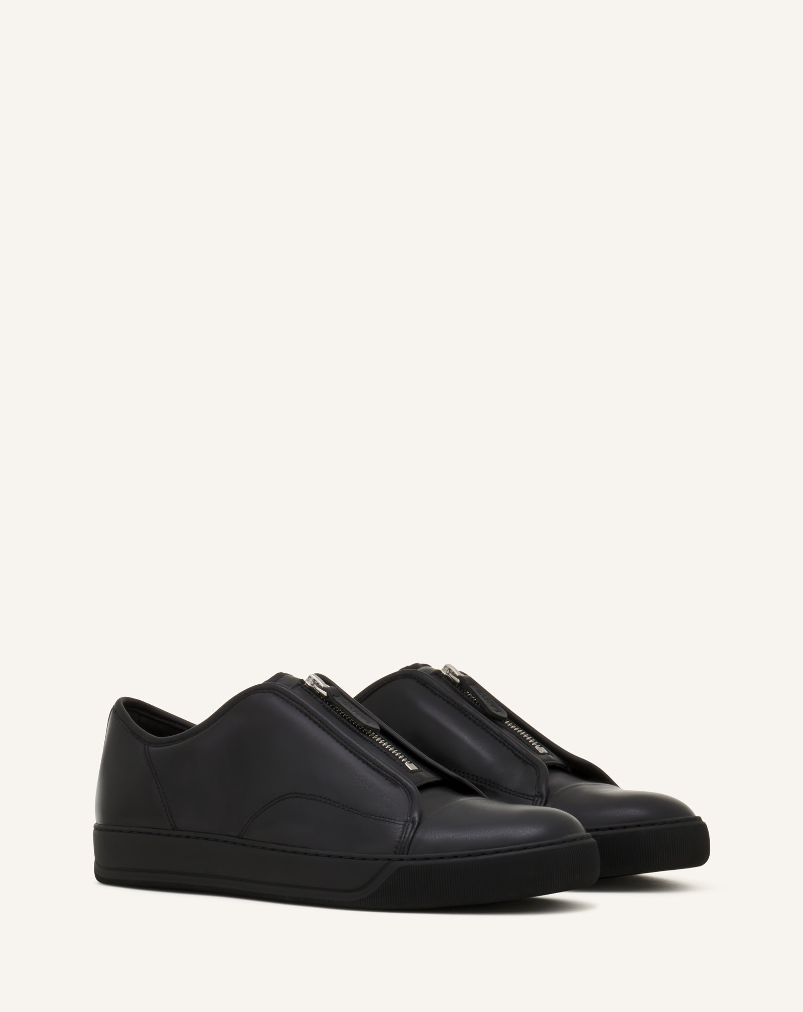 Black Dbb1 Zip Sneakers In Leather | Lanvin