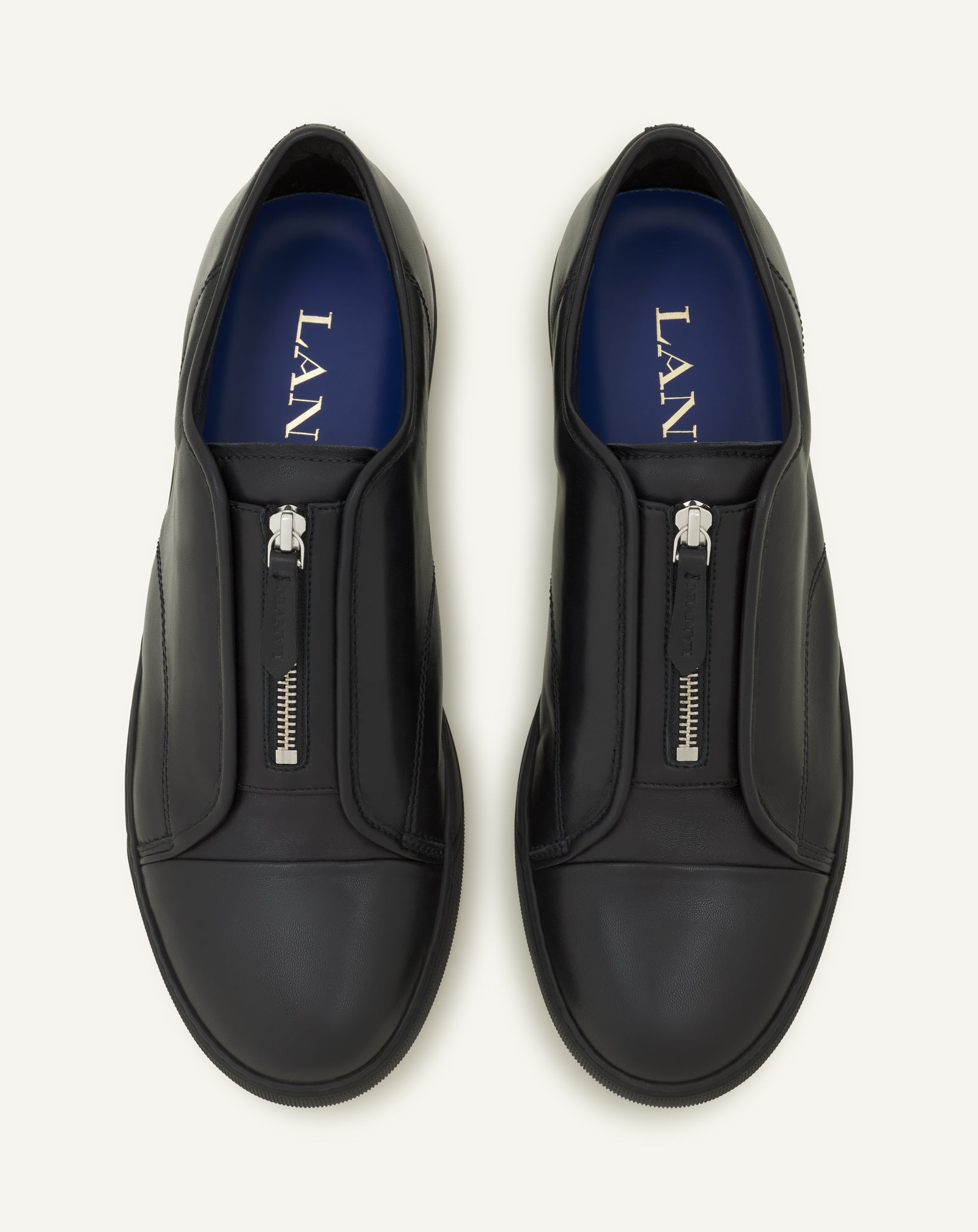 Black Dbb1 Zip Sneakers In Leather | Lanvin