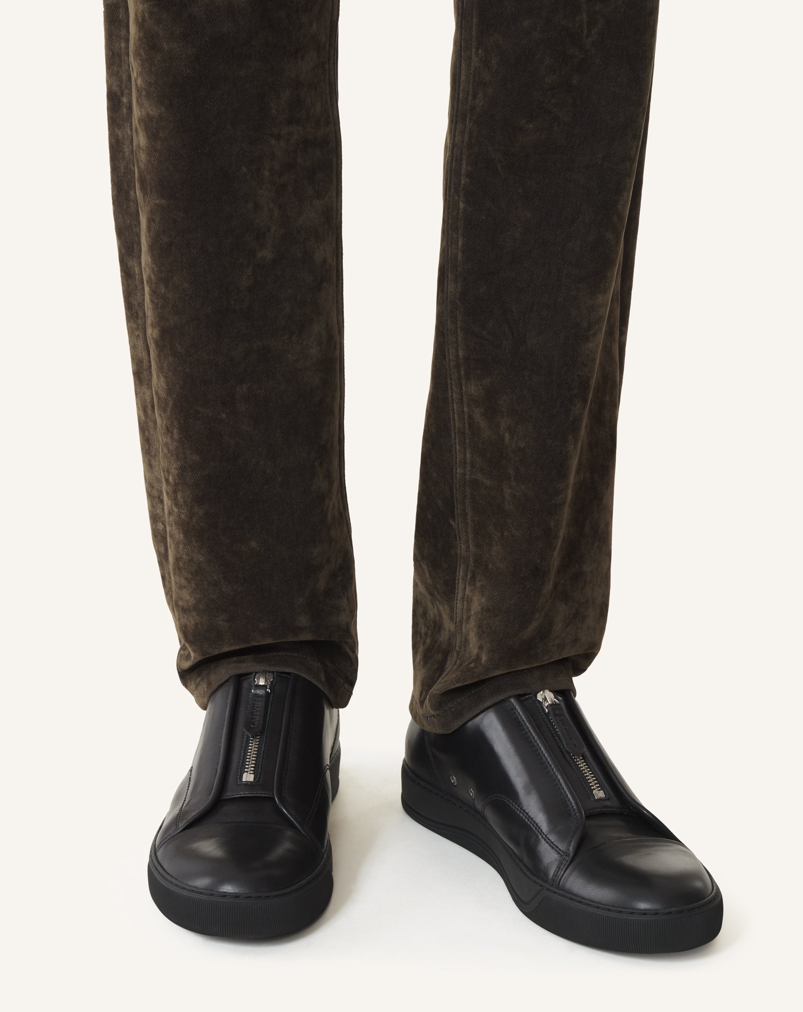 Black Dbb1 Zip Sneakers In Leather | Lanvin