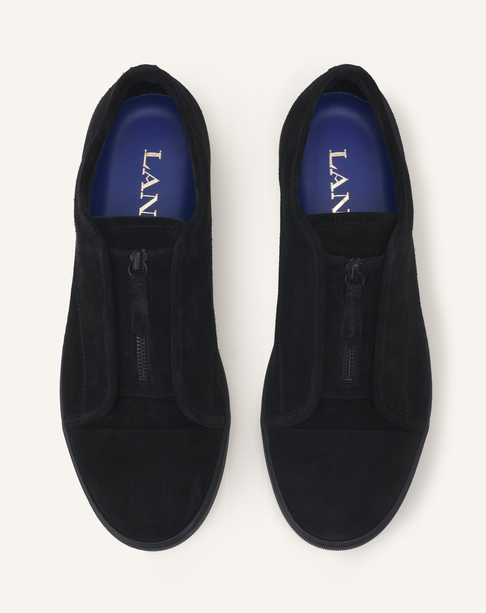 DSQUARED2 ネイビー フラットシューズ Black Dbb1 Zip Sneakers In Suede | Lanvin