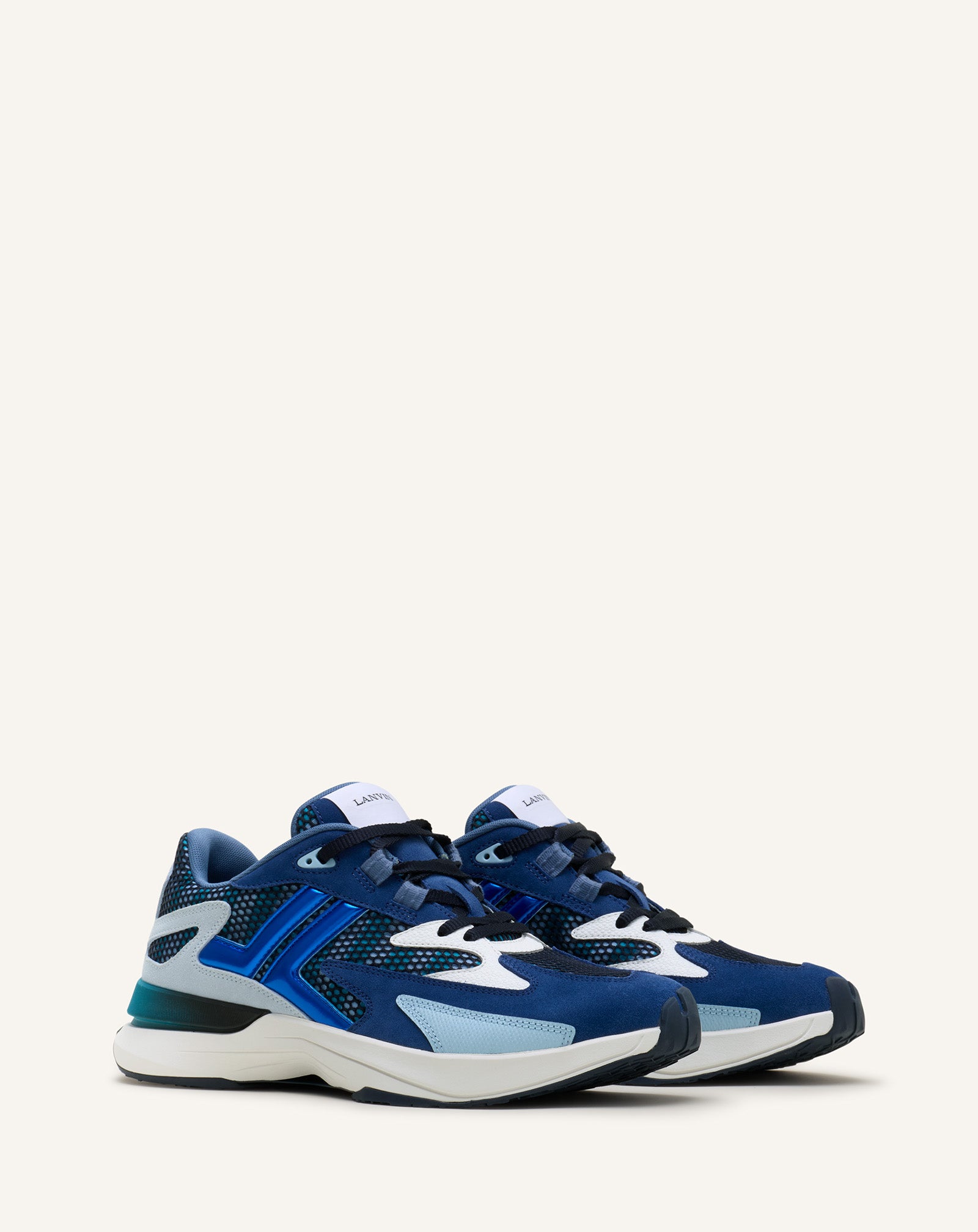 JLA SNEAKERS IN MESH AND METALLIC LEATHER