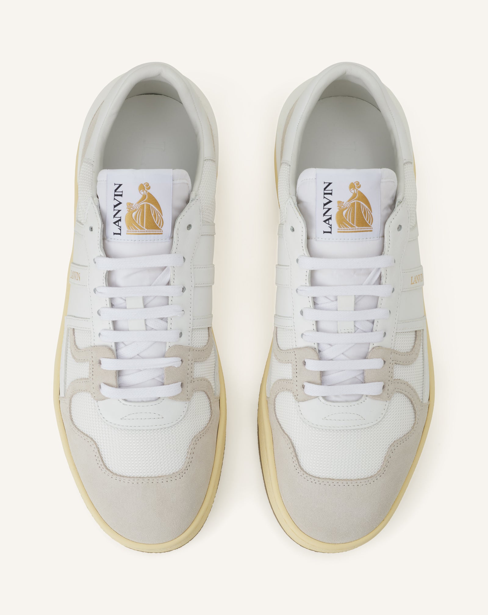 White Clay Mesh Sneakers | Lanvin