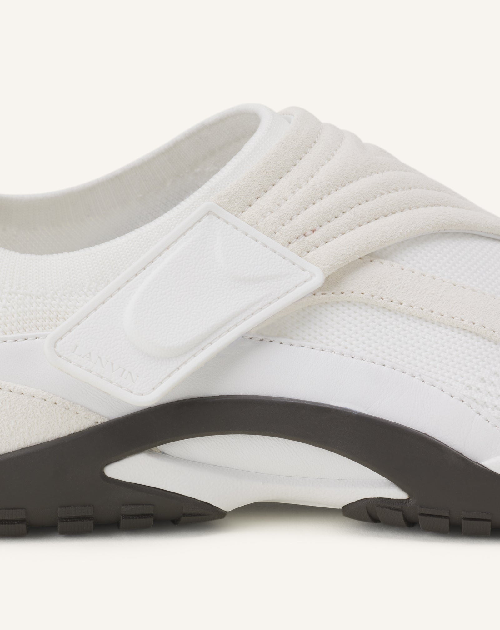 WHITE LNV1 KNIT AND SUEDE SNEAKERS