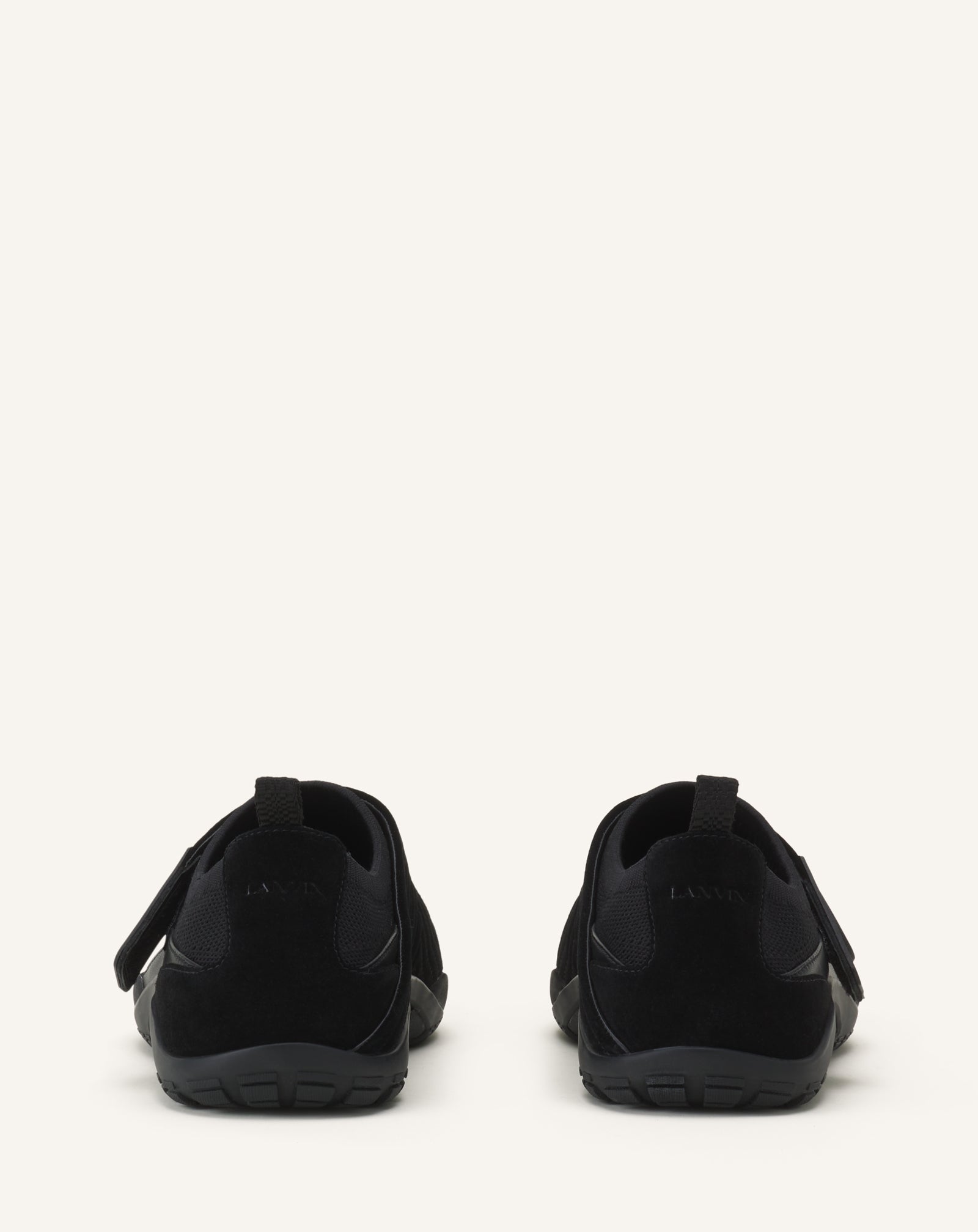 Black Lnv1 Sneakers In Knit And Suede | Lanvin