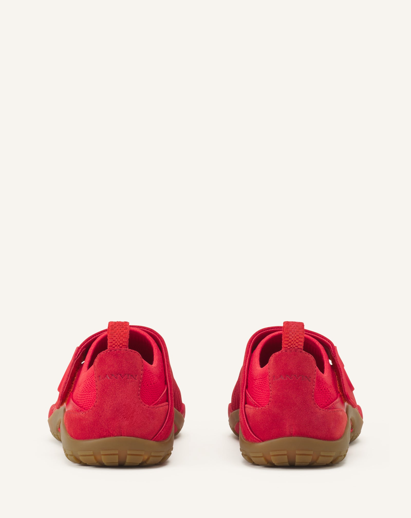 Red Lnv1 Sneakers In Knit And Suede | Lanvin