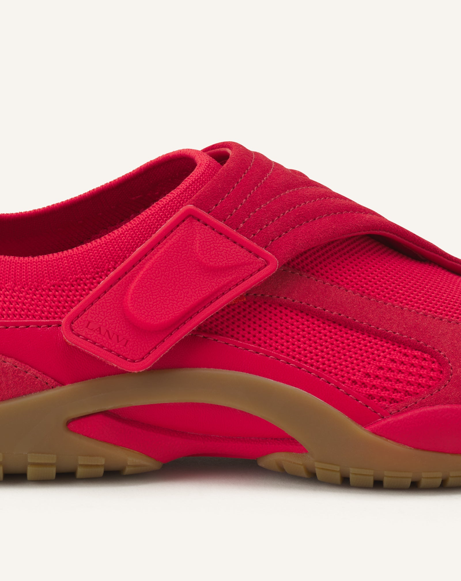 Sneaker Lnv1 En Suede Tricote Red | Lanvin