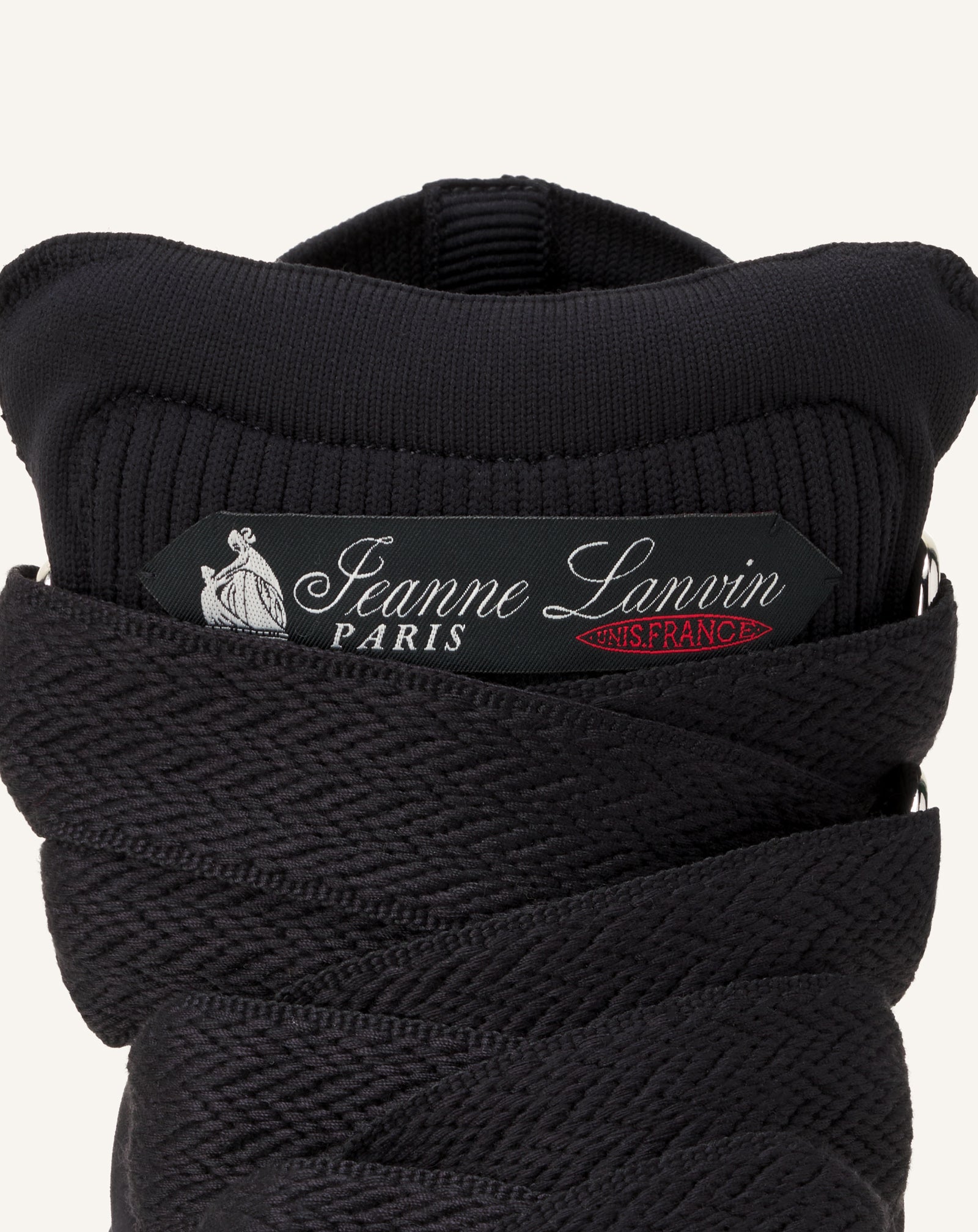 BLACK HIGH TOP CURB SNEAKERS IN KNIT