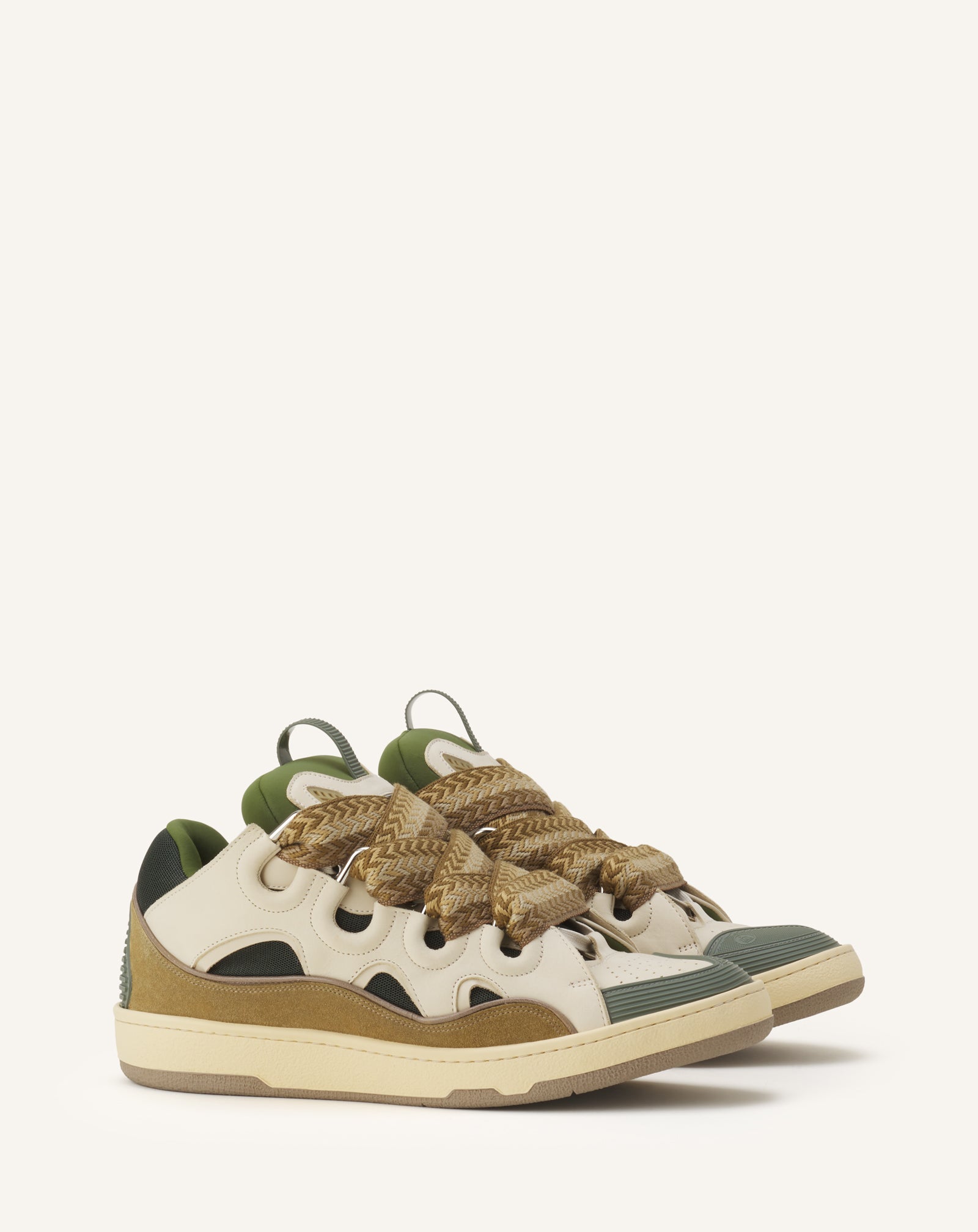 WHITE CURB SNEAKERS IN LEATHER