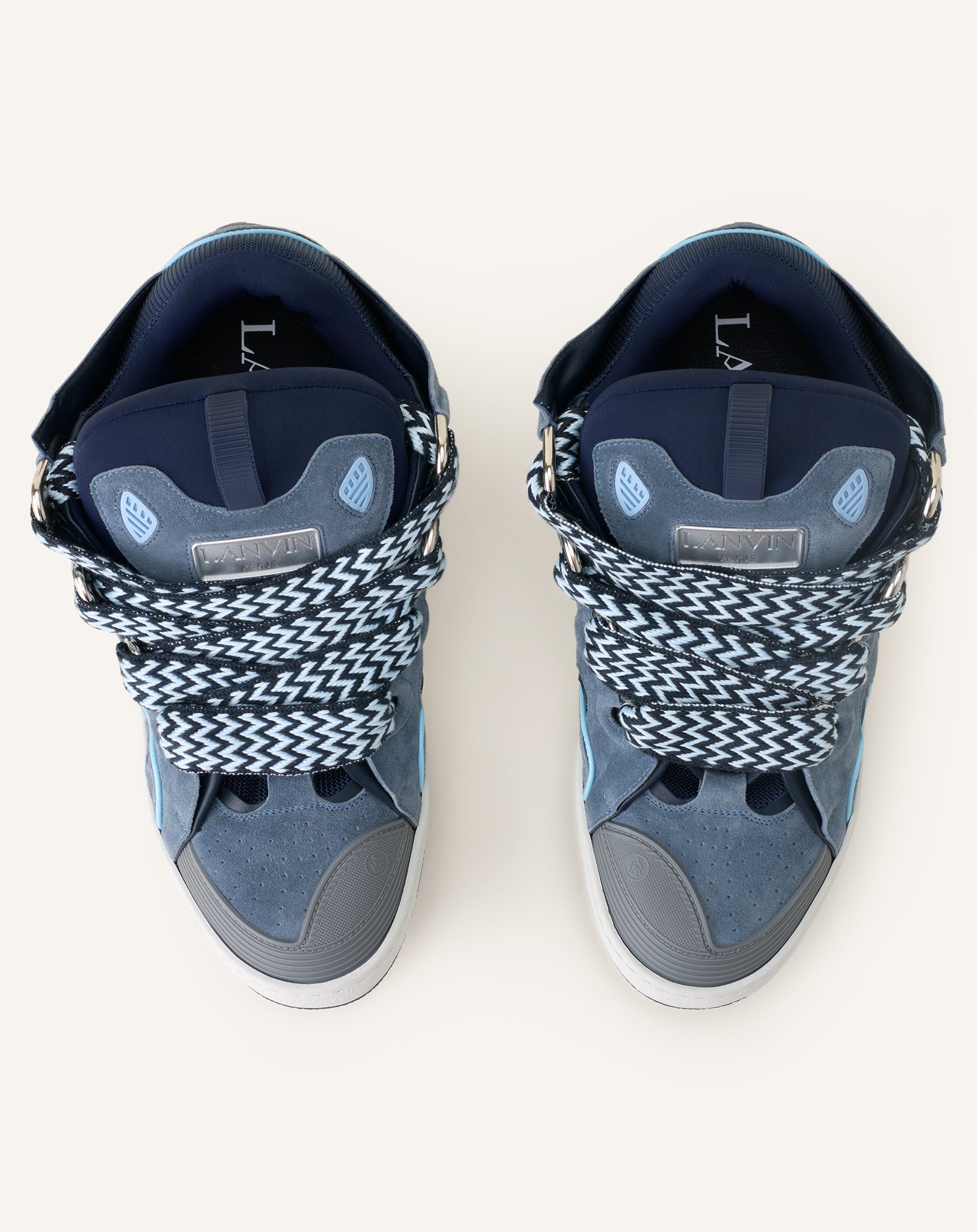 Grey Curb Leather Sneakers | Lanvin