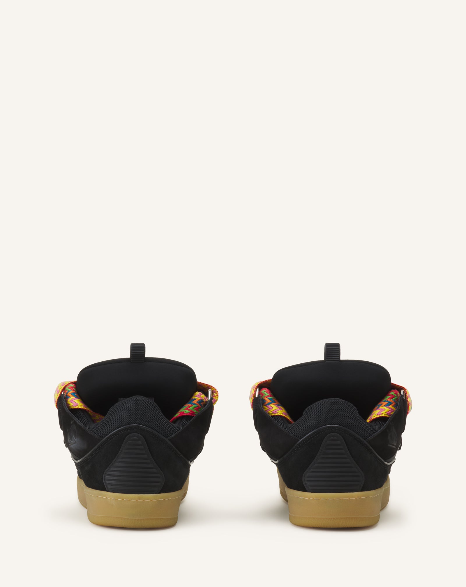 Black Leather Curb Sneakers | Lanvin