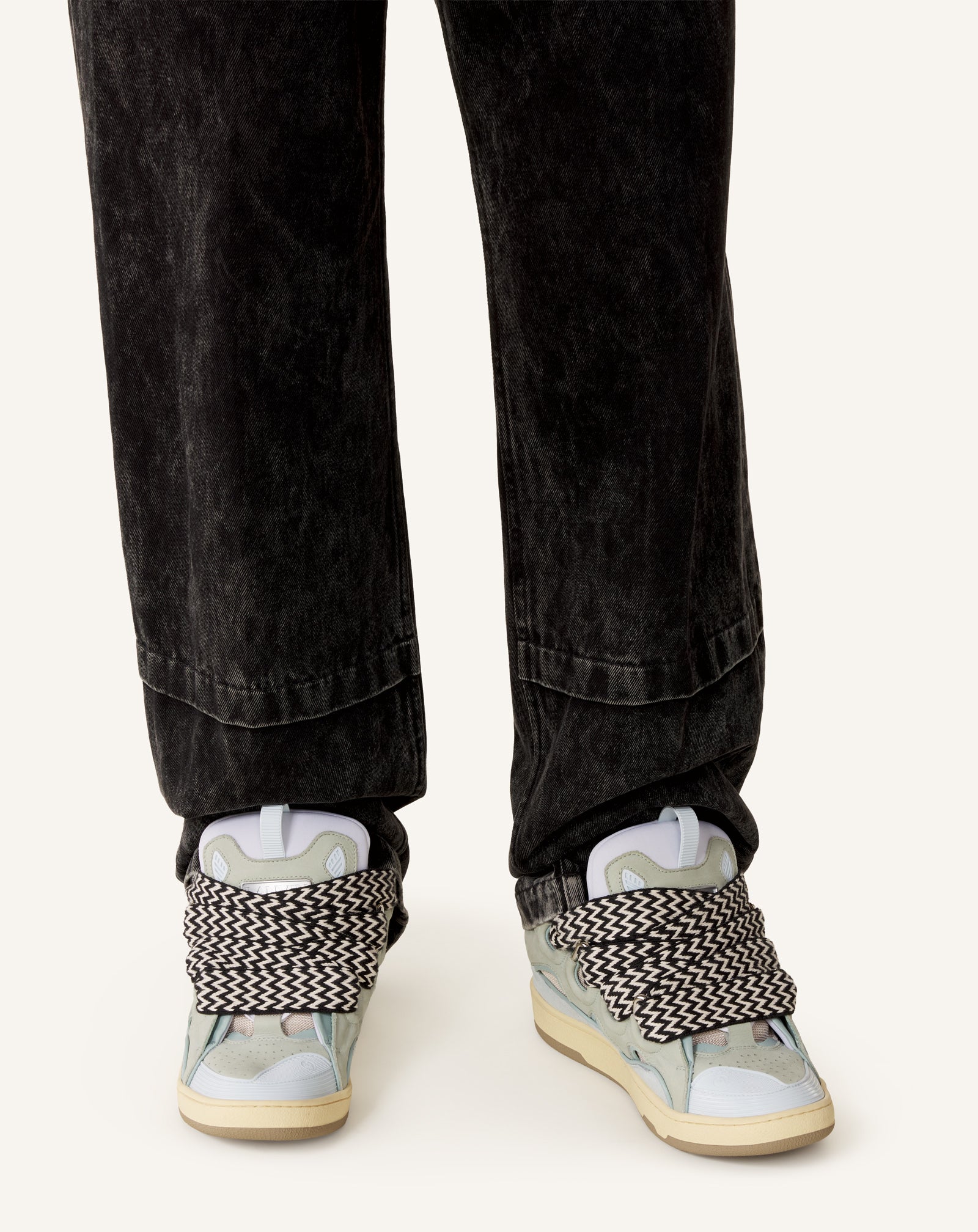 BLUE CURB SNEAKERS IN LEATHER