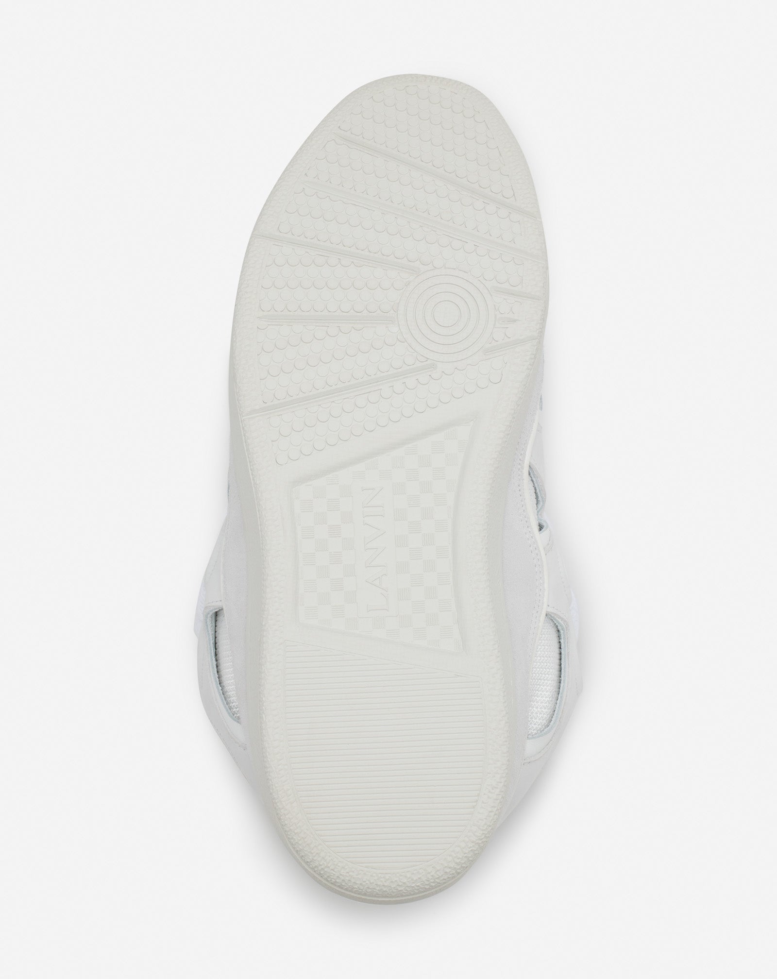 WHITE LEATHER CURB SNEAKERS