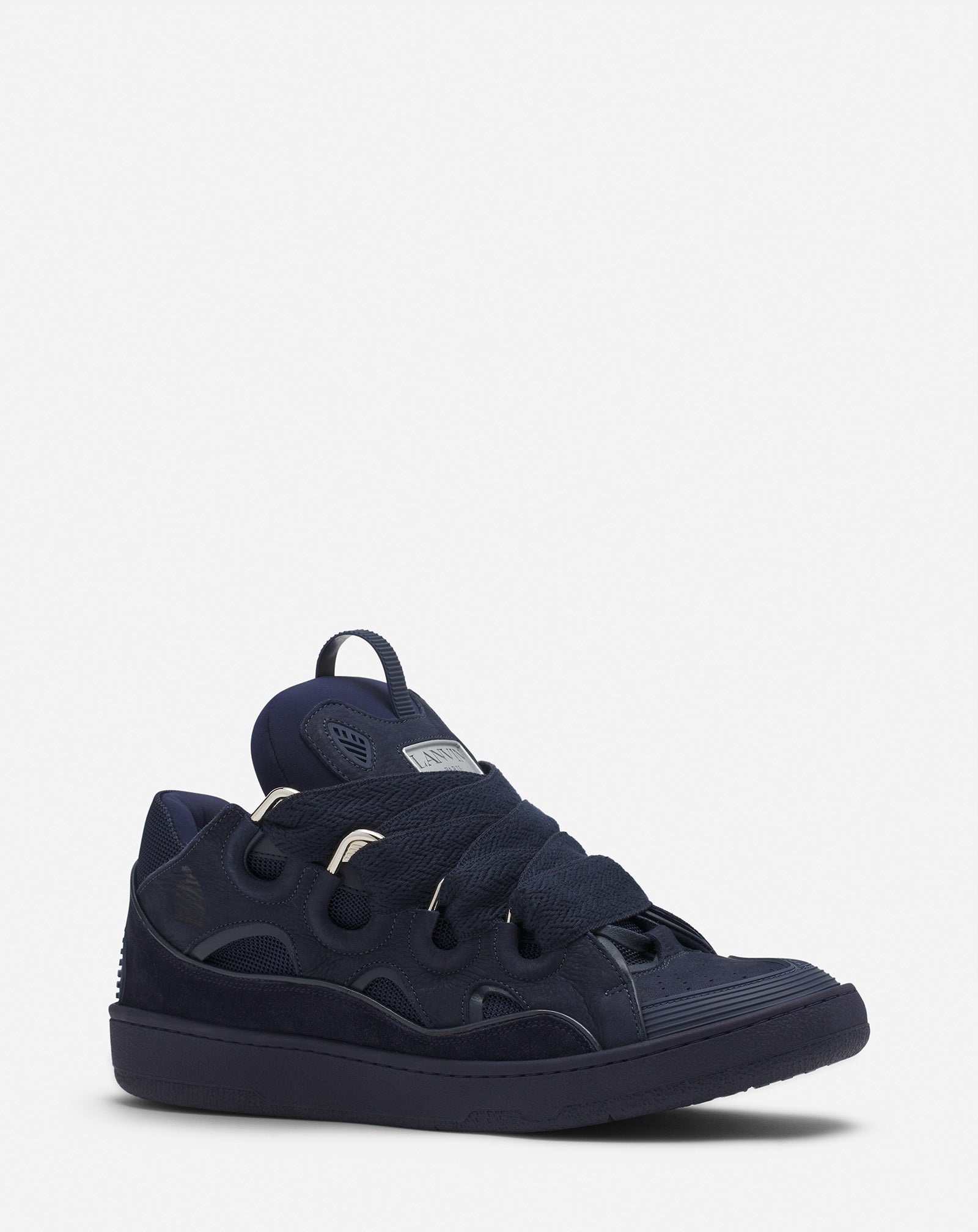 LEATHER CURB SNEAKERS