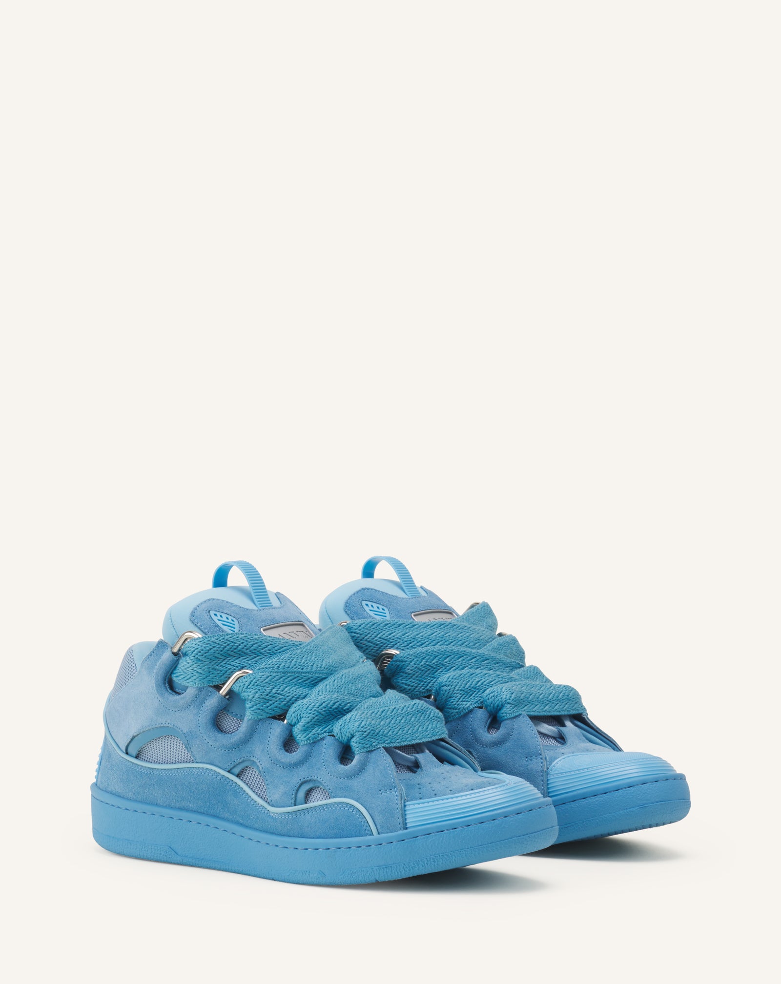 Blue Curb Sneakers In Monochrome Suede | Lanvin
