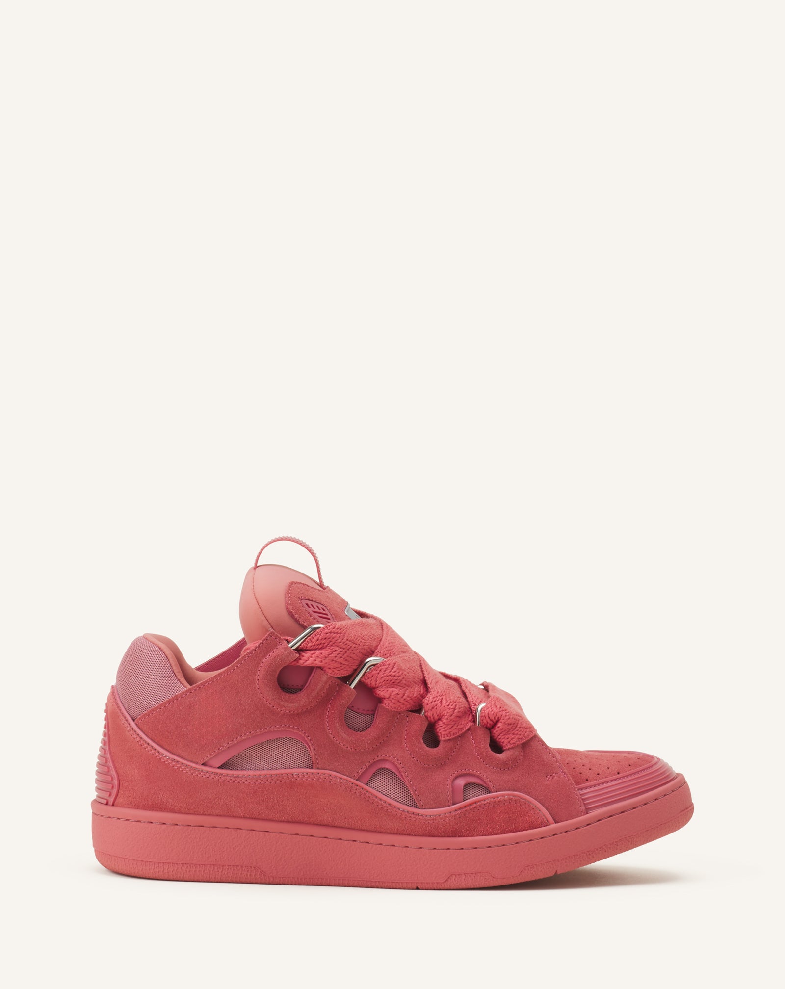 PINK CURB MONOCHROME SUEDE SNEAKERS