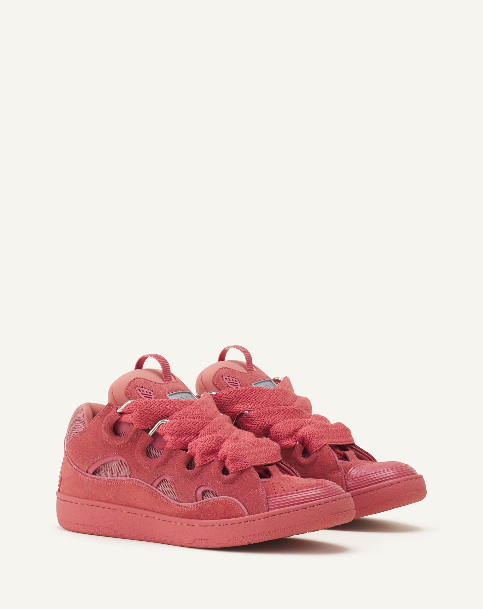 PINK CURB MONOCHROME SUEDE SNEAKERS
