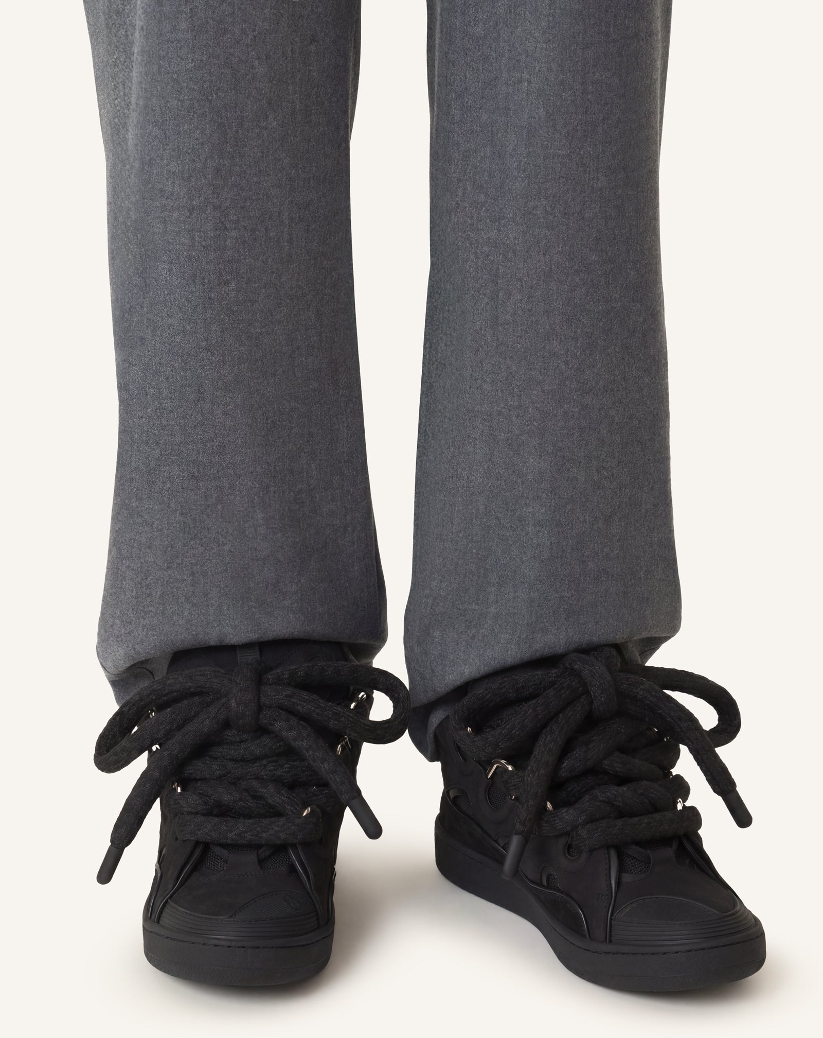 BLACK CURB SNAKE SNEAKERS IN LEATHER