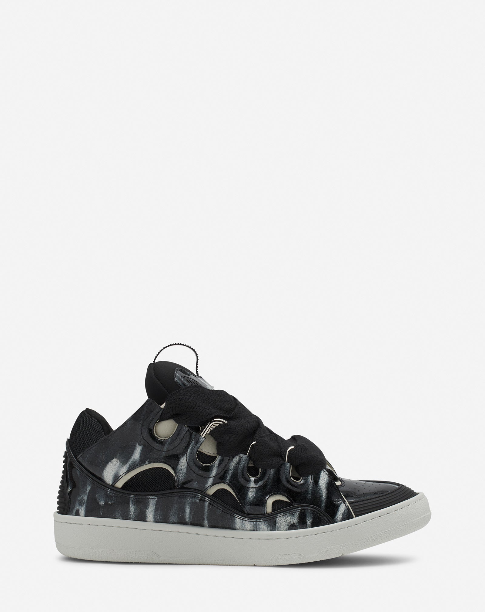CURB LEATHER SNEAKERS WITH SPARKLES