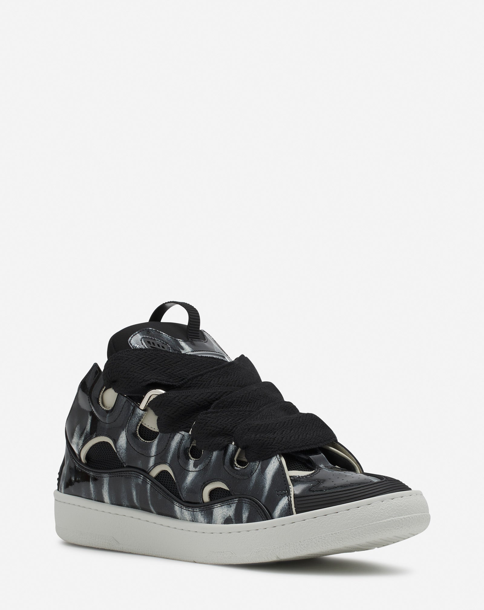 CURB LEATHER SNEAKERS WITH SPARKLES