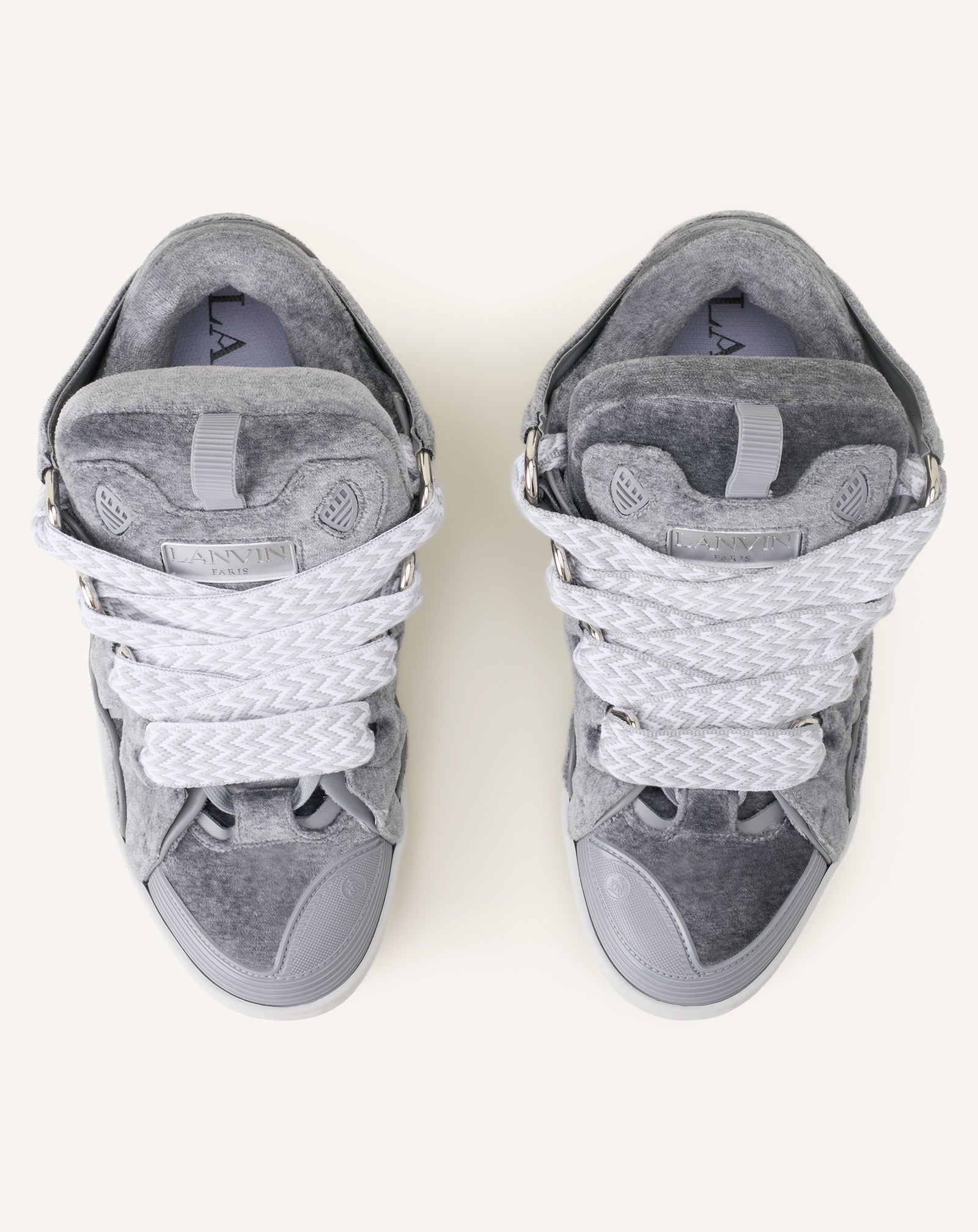 Grey Curb Sneakers In Jersey | Lanvin