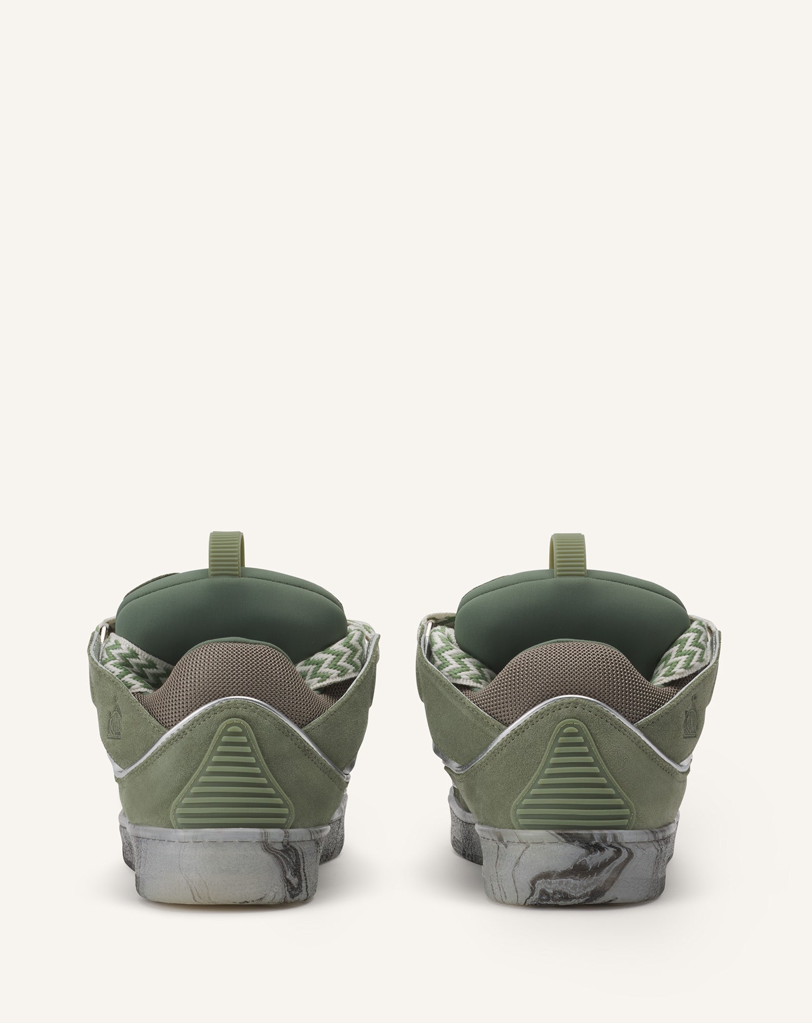LEATHER CURB SNEAKERS WITH MARBLED SOLE