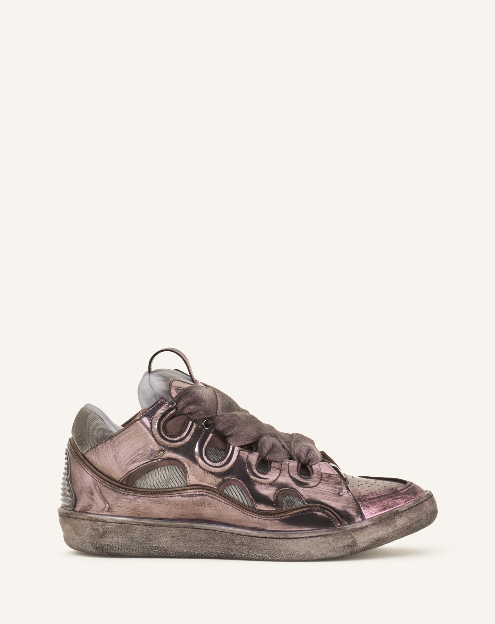 PINK CURB SNEAKERS IN METALLIC TECHNICAL FABRIC