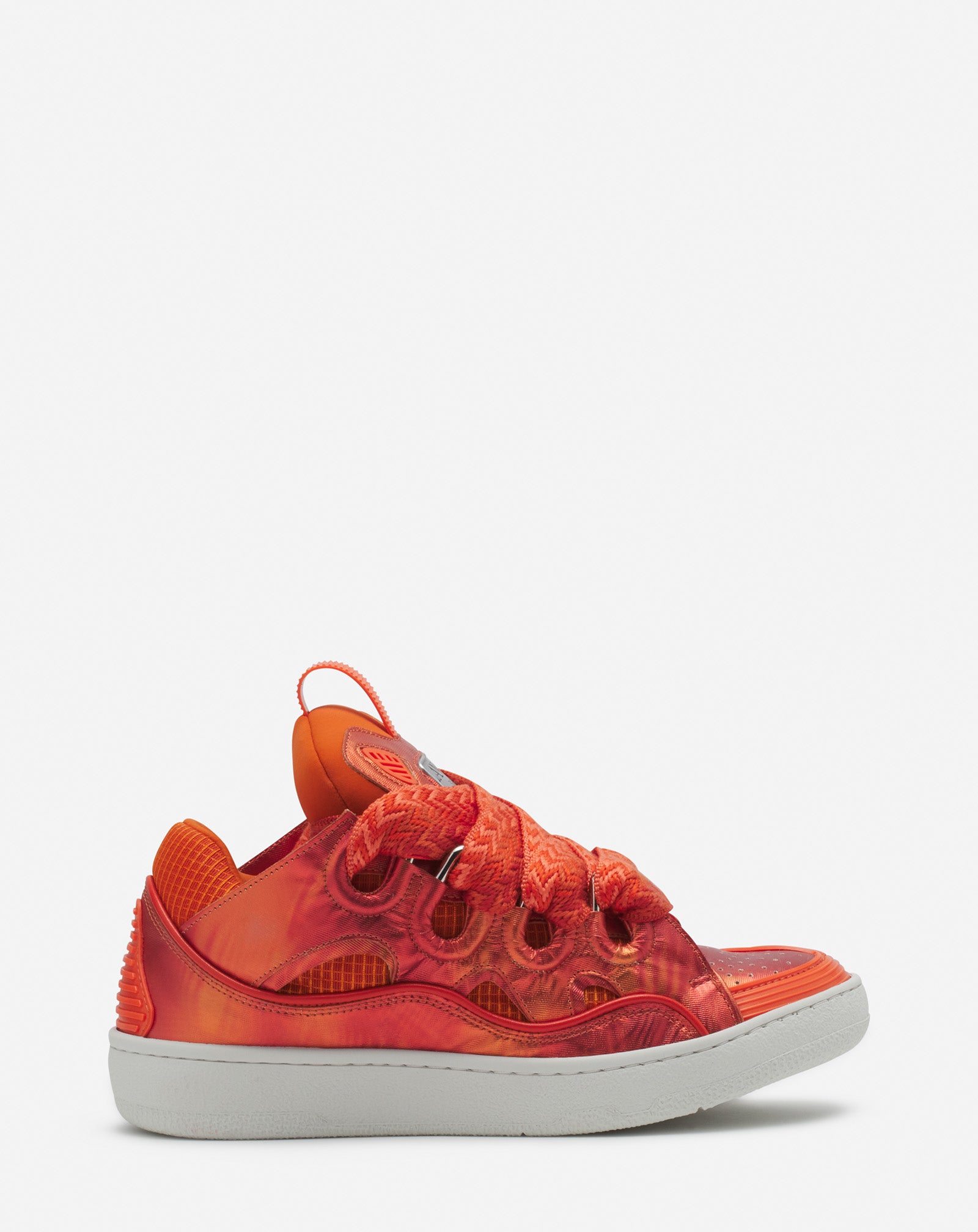CURB HOLOGRAM-EFFECT LEATHER SNEAKERS