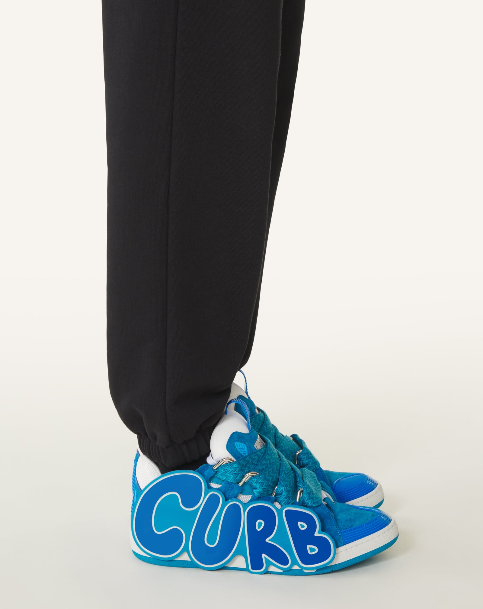 BLUE CURB PATCH  SNEAKERS IN LEATHER