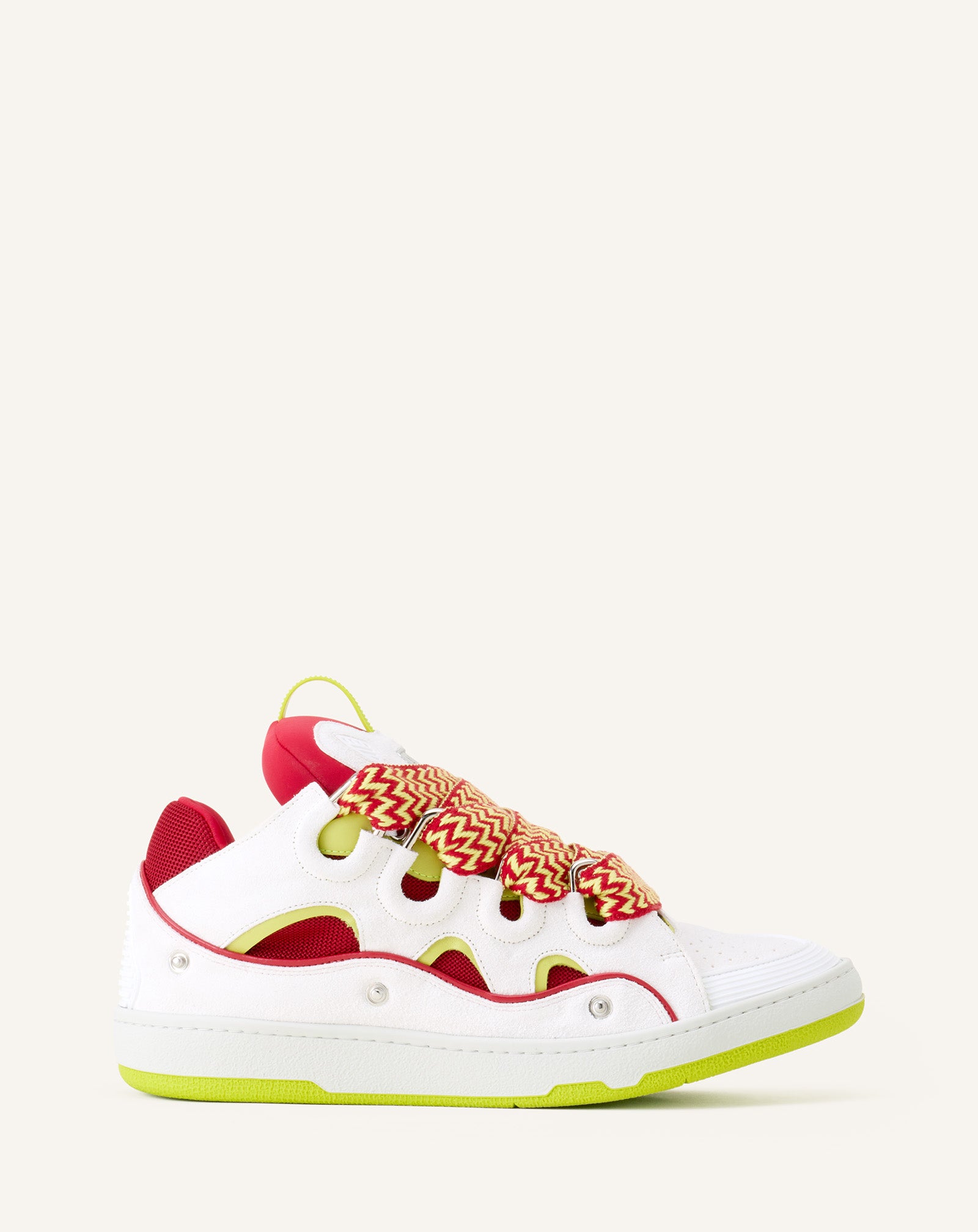 RED CURB PATCH  SNEAKERS IN LEATHER