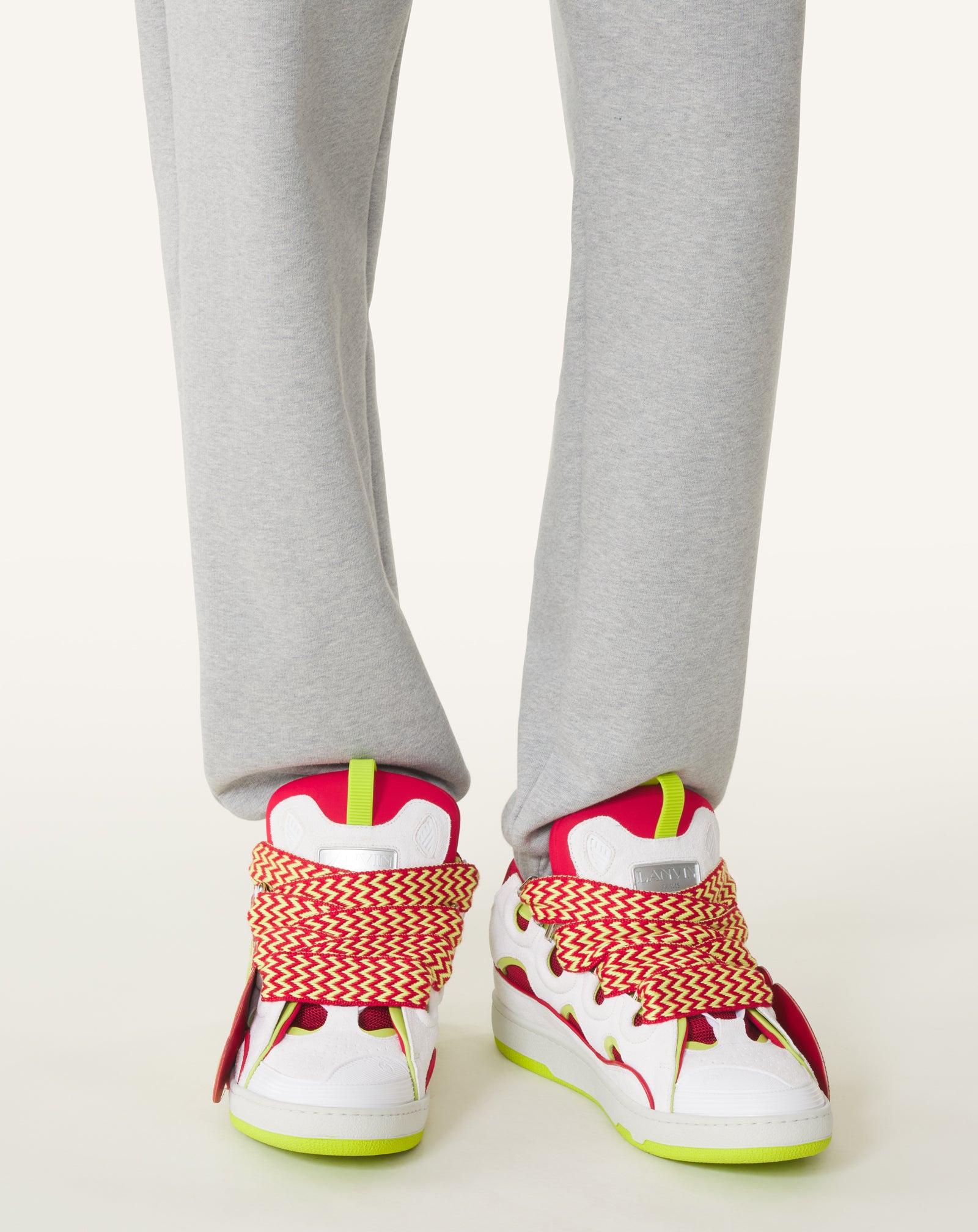 RED CURB PATCH  SNEAKERS IN LEATHER