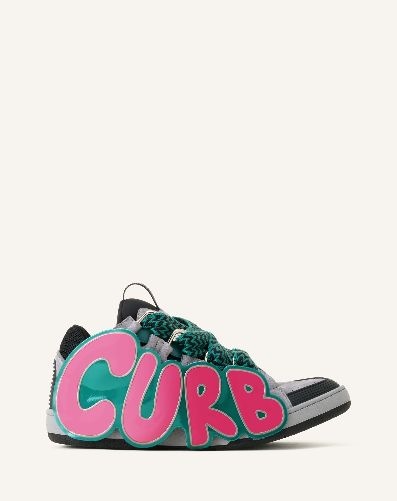 Blue Curb Patch Sneakers In Leather | Lanvin