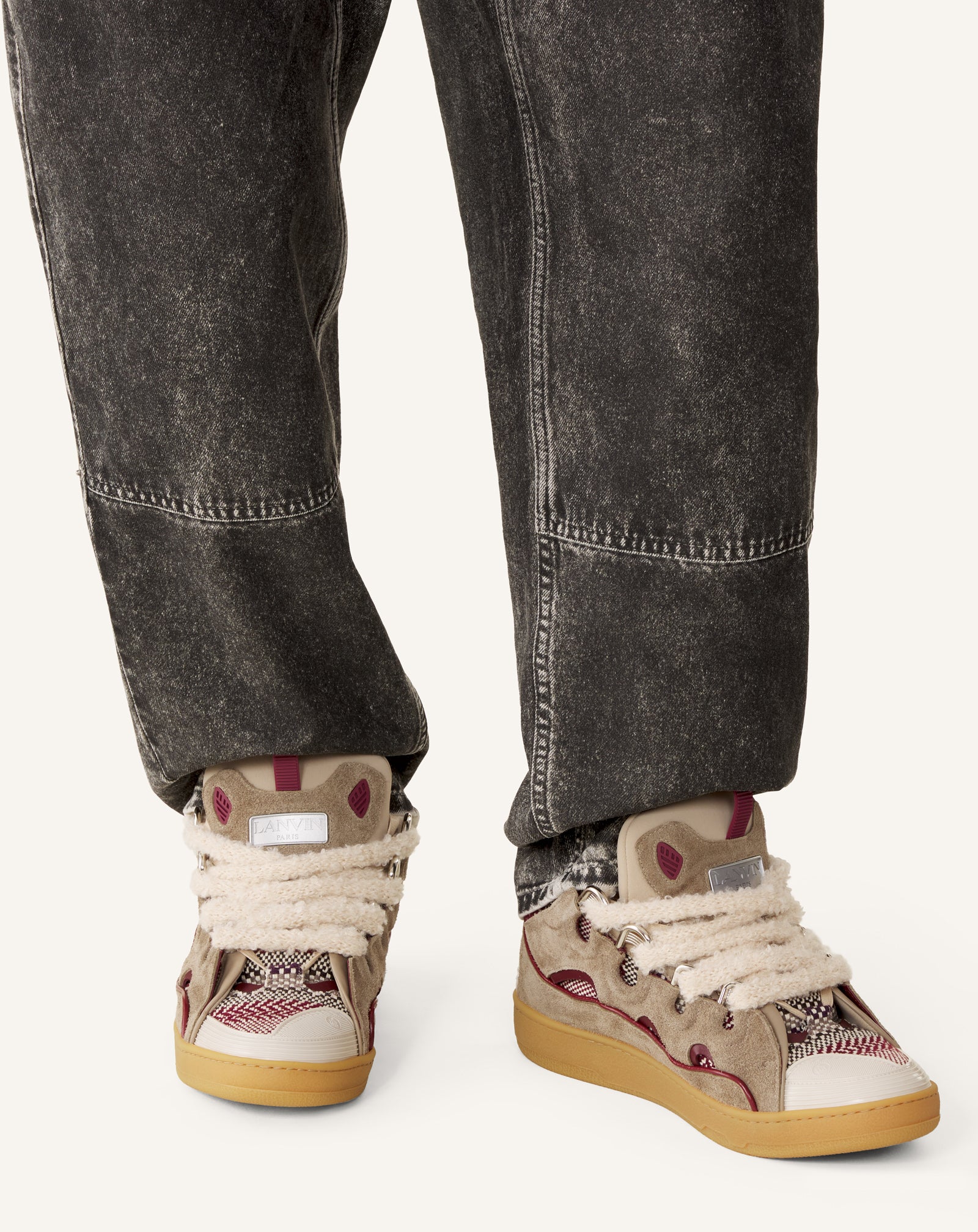 CURB SUEDE SNEAKERS WITH MESH LACES