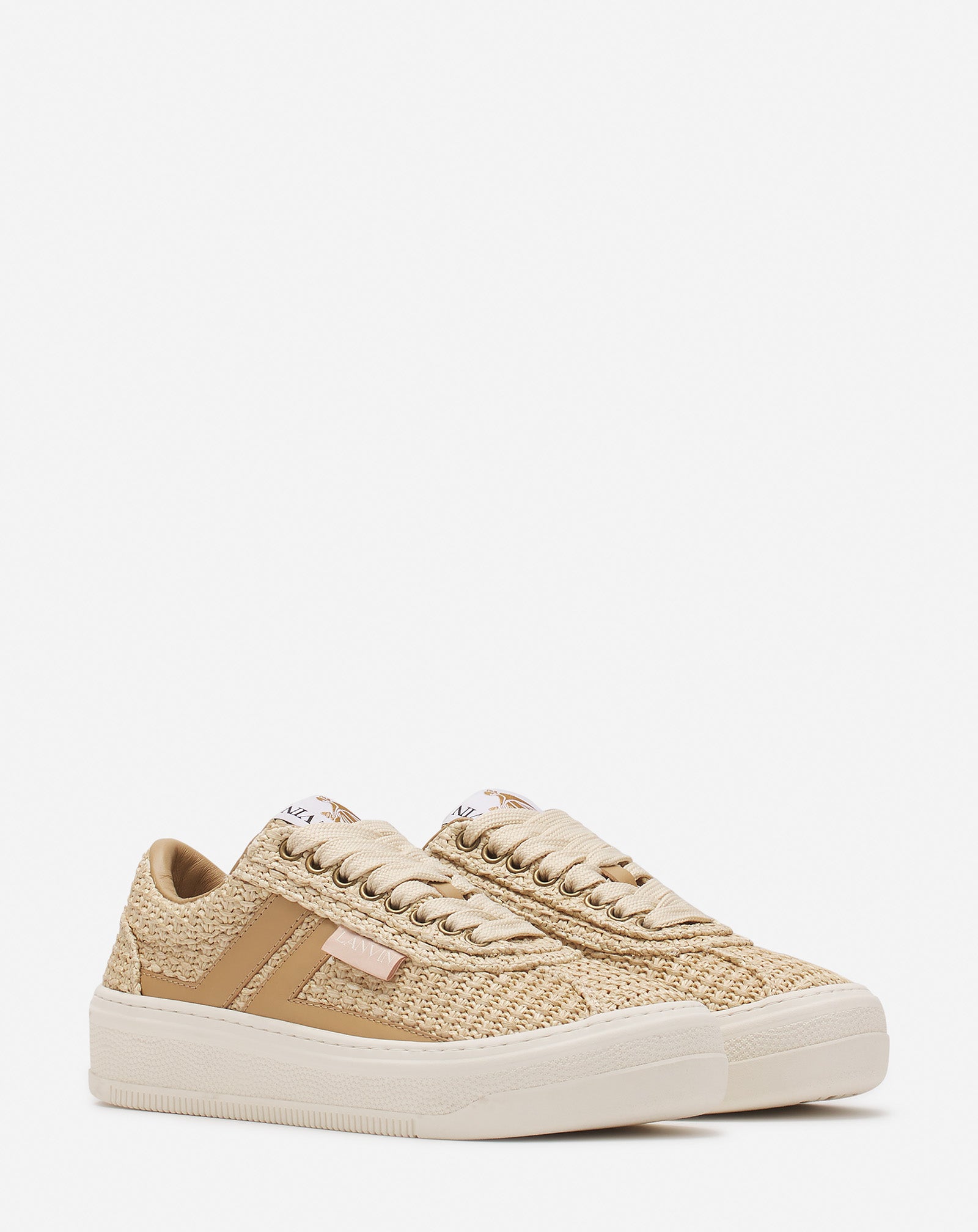 LANVIN CASH RAFFIA SNEAKERS