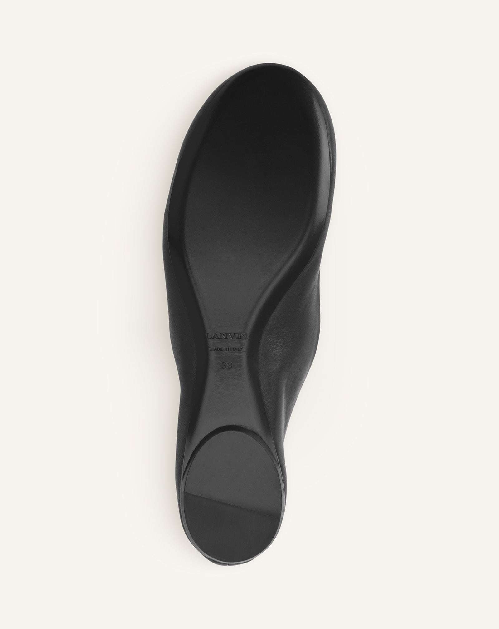 BLACK THE BALLERINA FLAT IN LEATHER