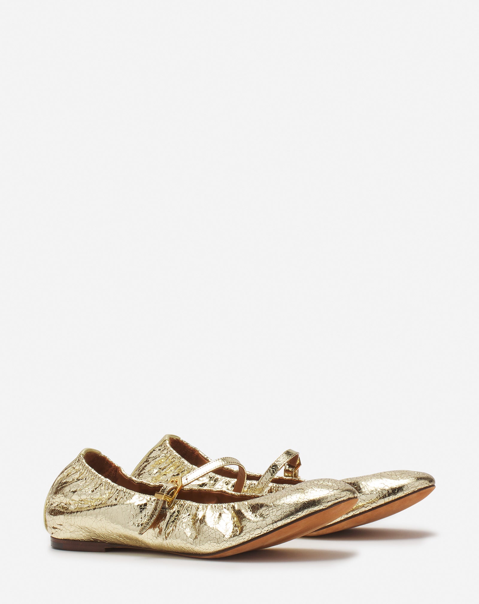 MARY JANE IN CRACKLED METALLIC LEATHER