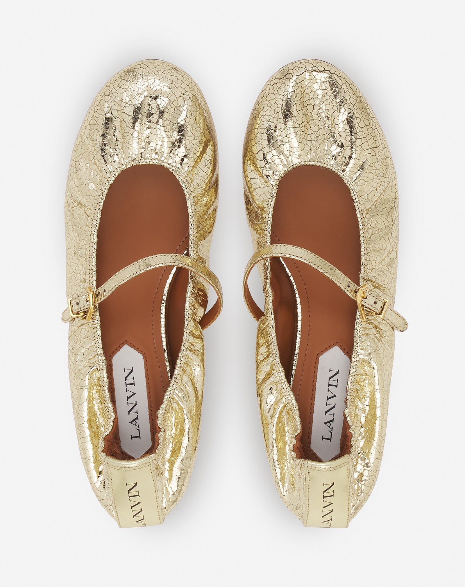 MARY JANE IN CRACKLED METALLIC LEATHER