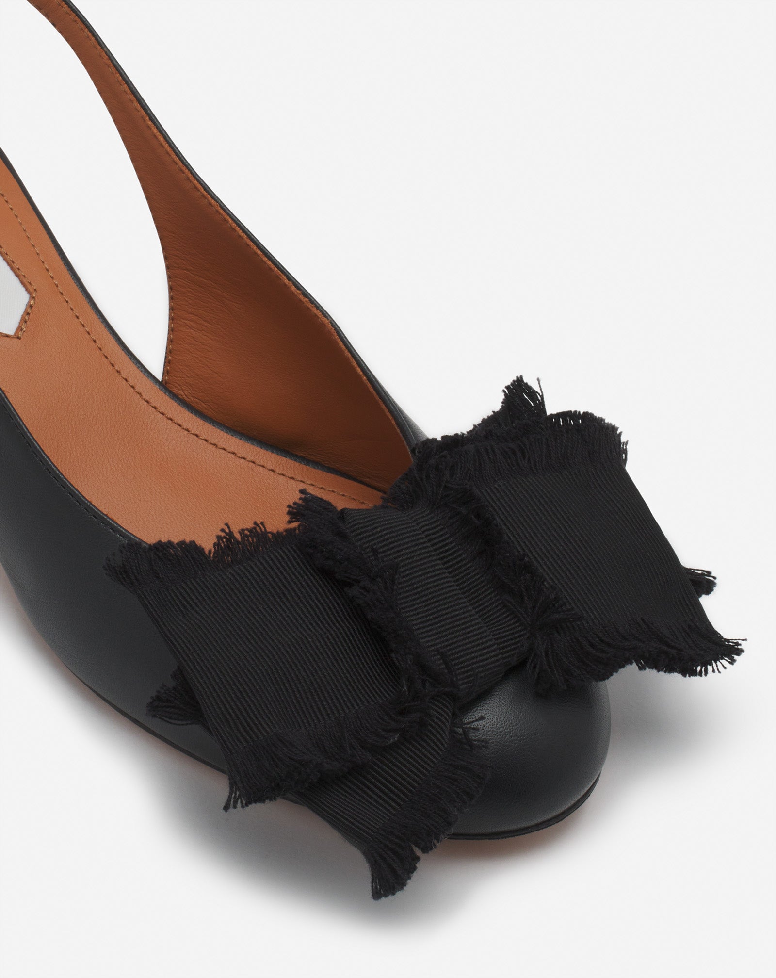 LEATHER HEELED SLINGBACK BALLERINA