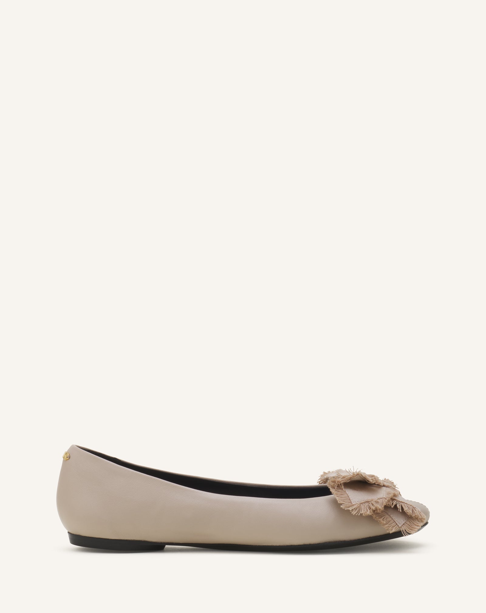 BEIGE THE BOW BALLERINA FLAT