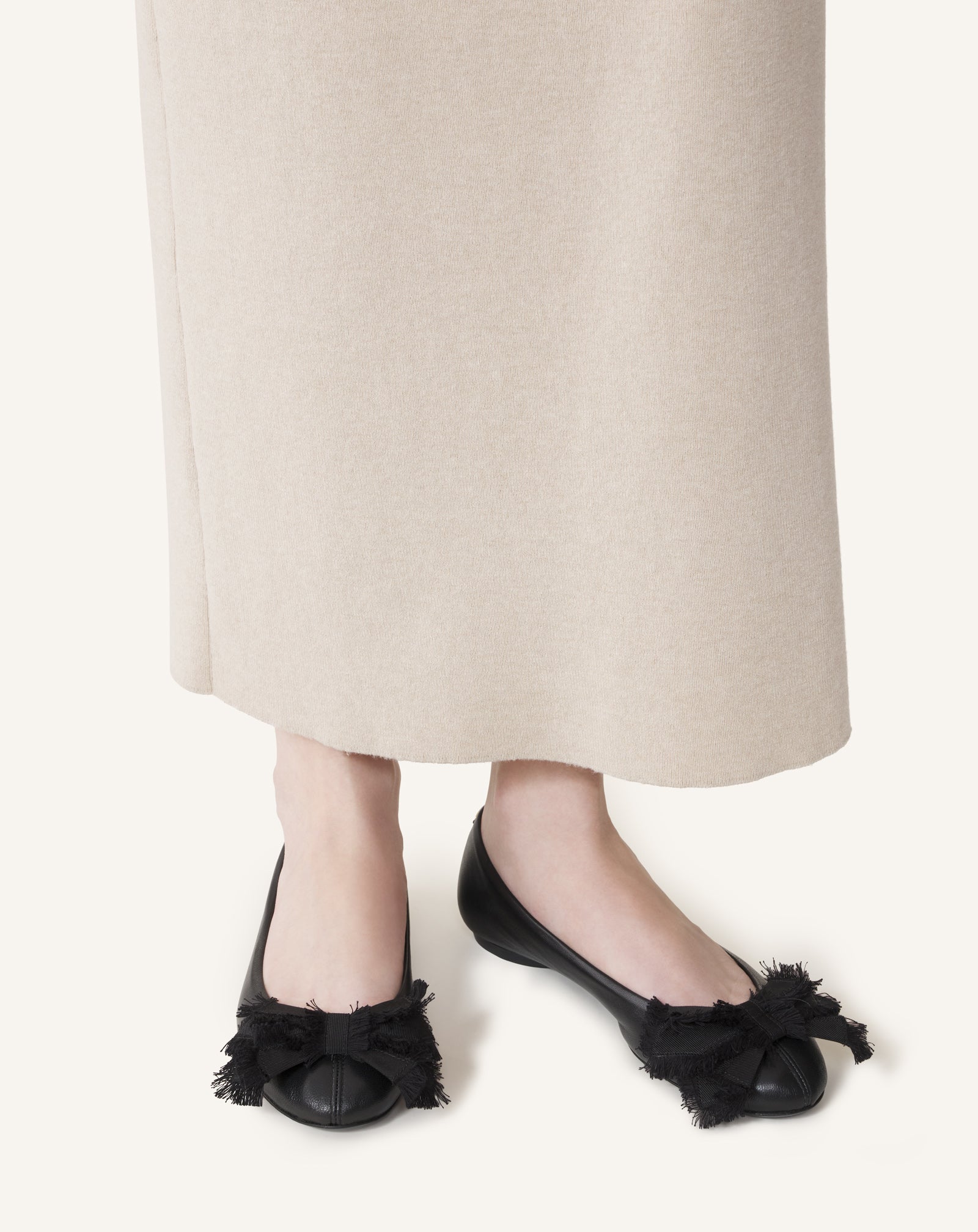 BLACK THE BOW BALLERINA FLAT