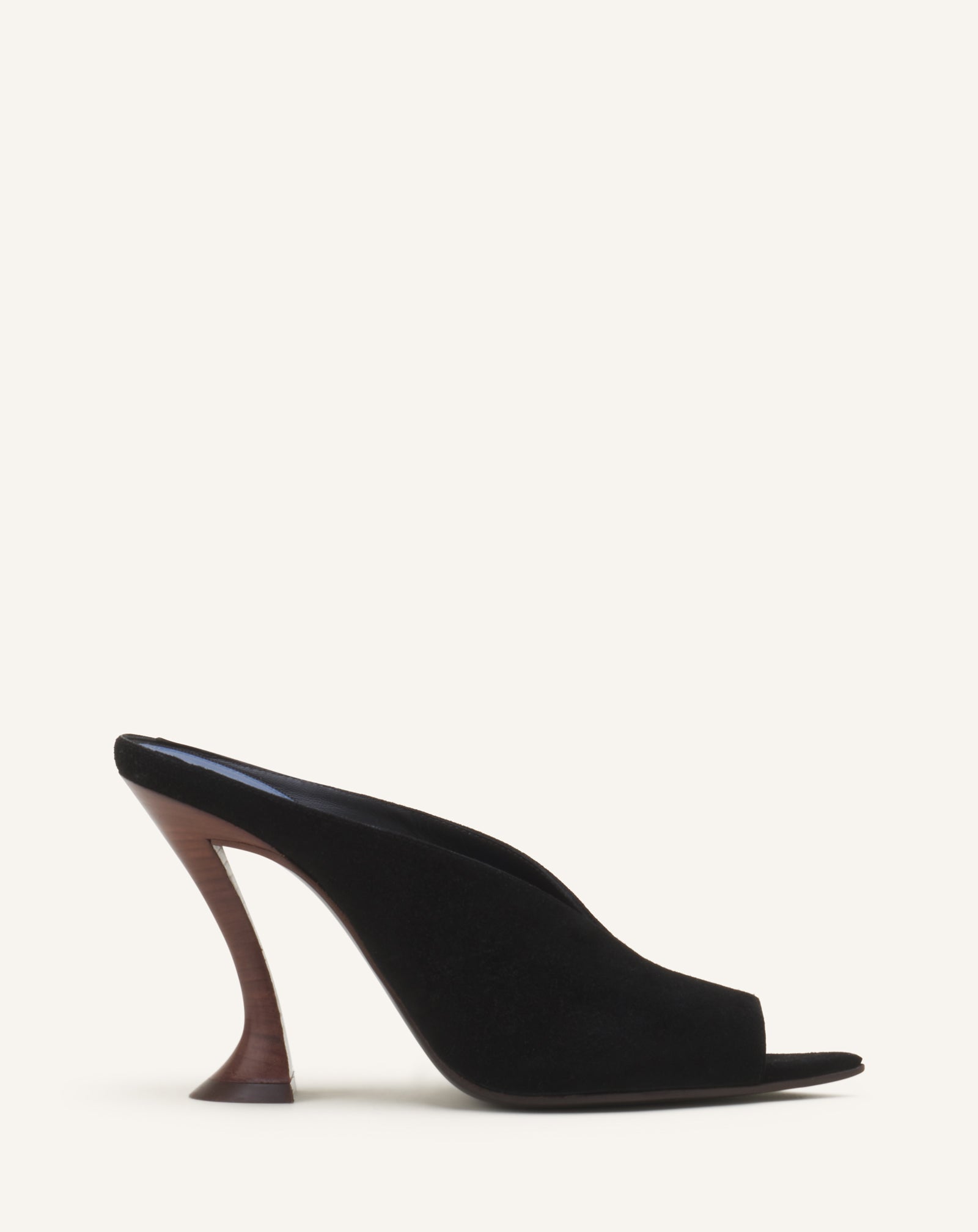 BLACK MIDNIGHT STEP MULE IN SUEDE