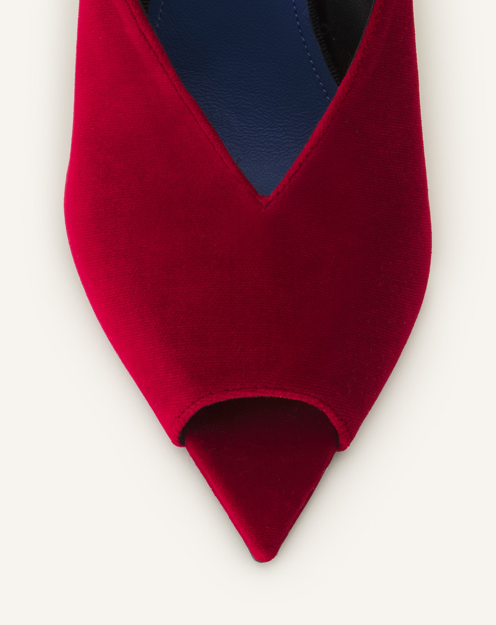 RED MIDNIGHT STEP MULE IN VELVET