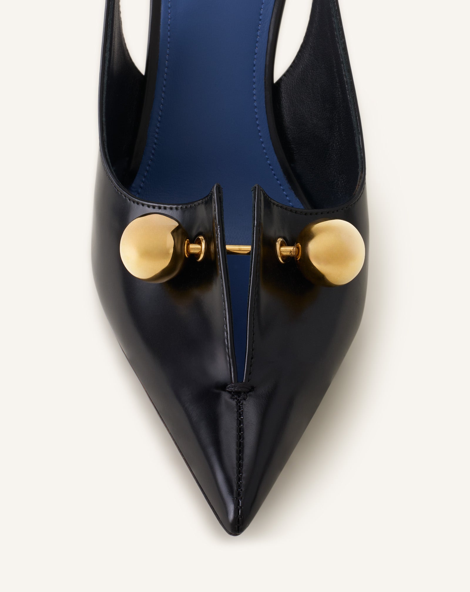 Escarpin Slingback En Cuir Avec Piercing Black | Lanvin